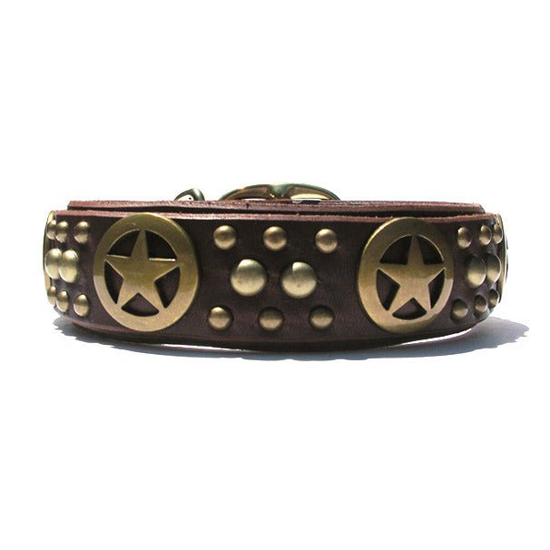 Premium Dallas Leather Dog Collar - Handmade Genuine Leather Pet Collar with Adjustable Buckle for Small Medium Large Dogs - Perfect for Daily Walks, Training & Outdoor Adventures