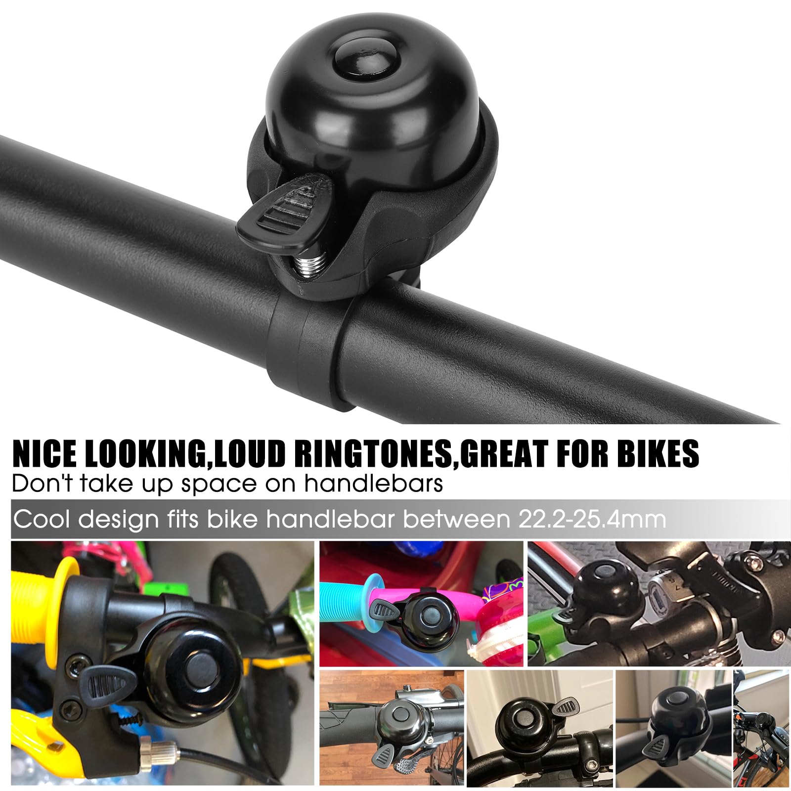 **120dB Loud Bike Bell for Adults & Kids - Classic Mini Bicycle Bell with Crisp Clear Sound for MTB, BMX, City Bike & Scooter - Durable Bike Accessories for Safety & Fun Riding**