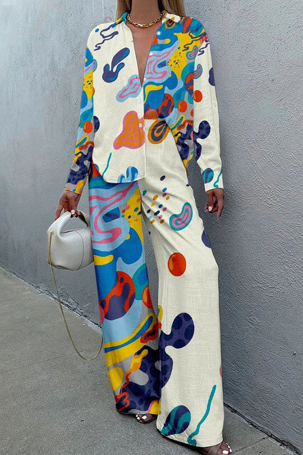 Elegant Buttoned Wide Leg Pant Suit Set for Women - Chic Office Wear & Formal Business Attire - Perfect for Work, Interviews, and Professional Events
