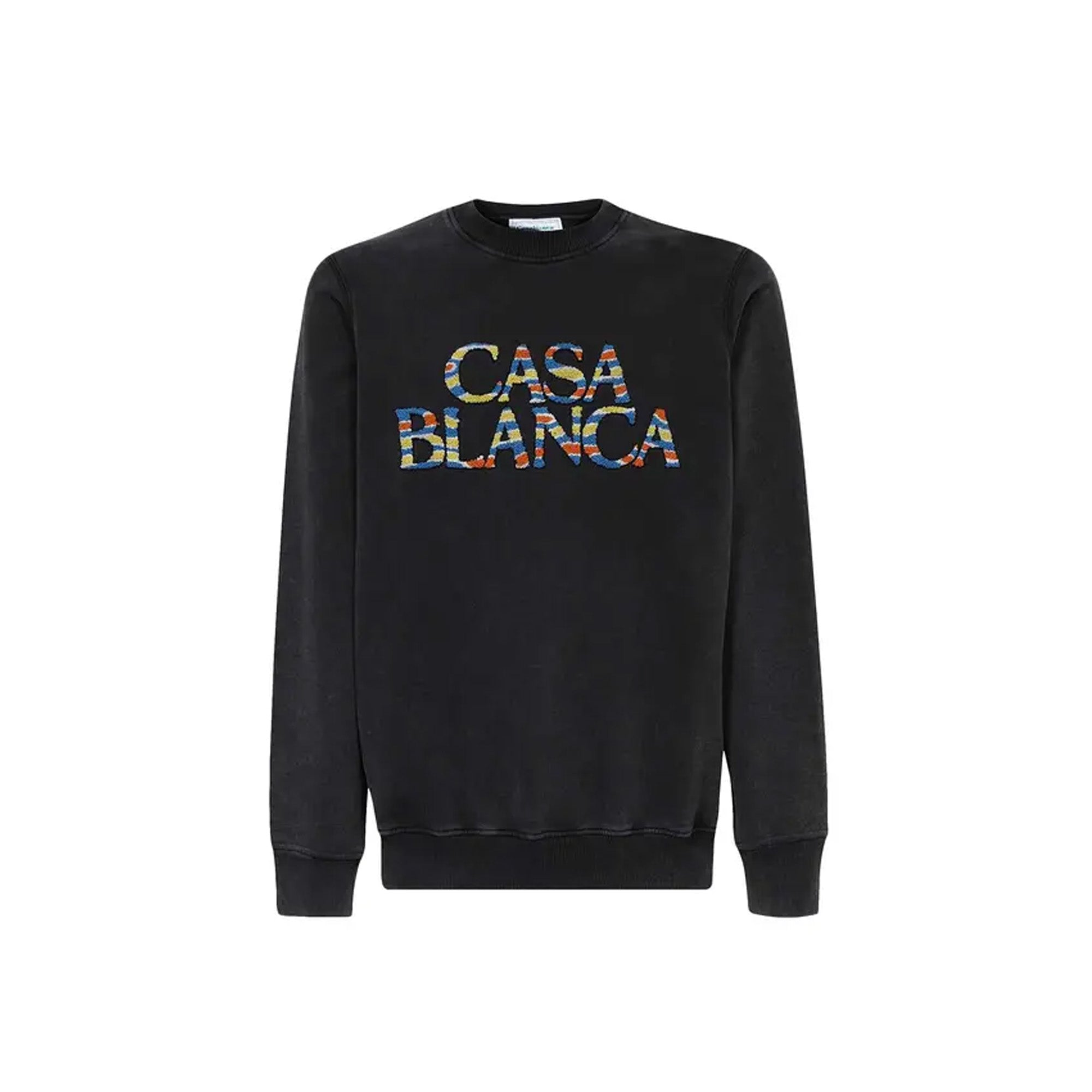Casablanca Ange de Jour Stacked Logo Sweatshirt for Women - Black Cotton Pullover Hoodie | Streetwear Fashion, Casual Outfit & Lounge Wear