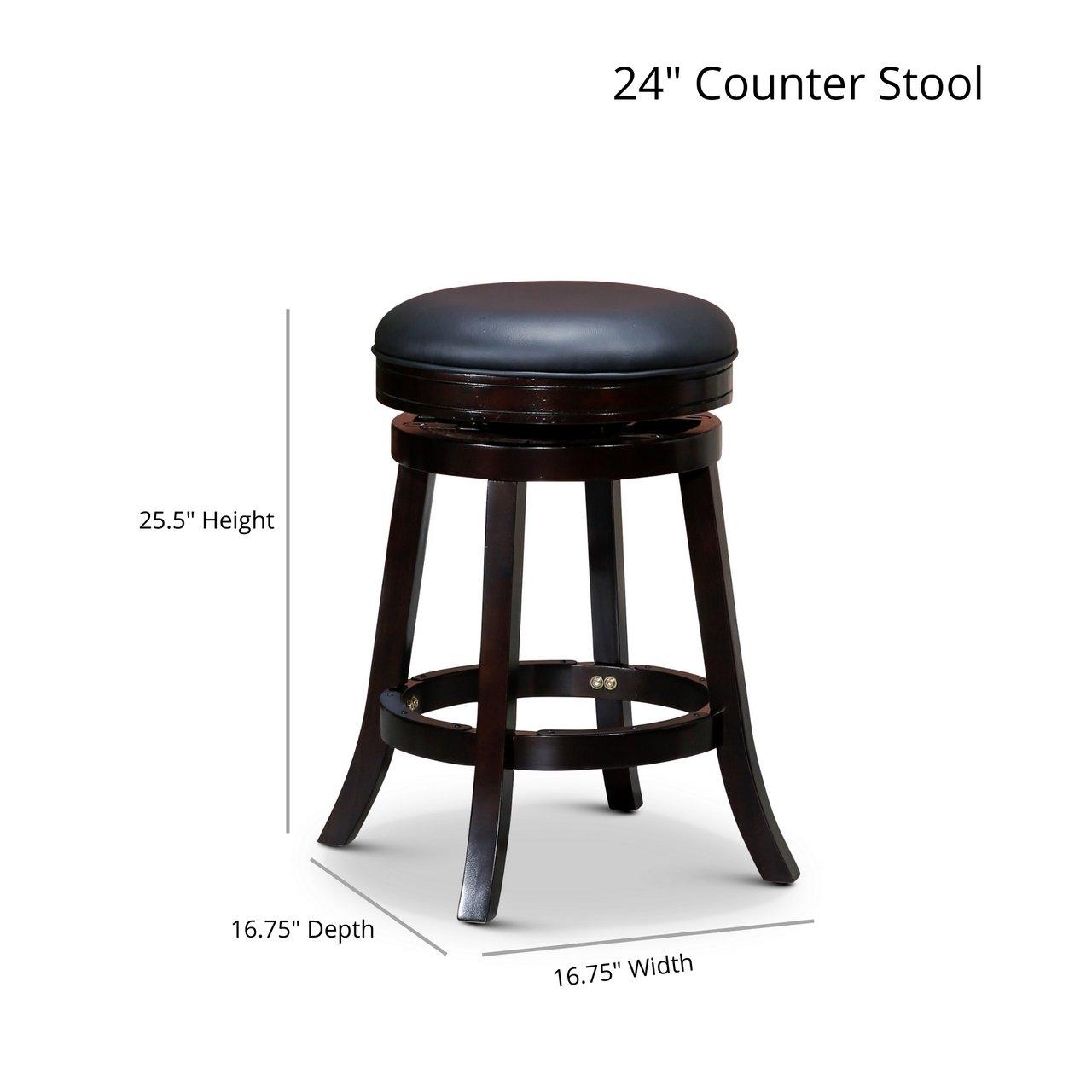 Creede Bonded Leather Backless Swivel Stool - 24