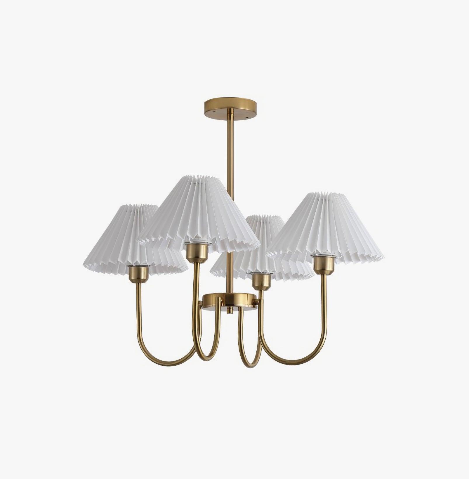 Lenore Pleated Chandelier - Elegant Crystal Ceiling Light Fixture for Dining Room, Bedroom & Living Room Decor