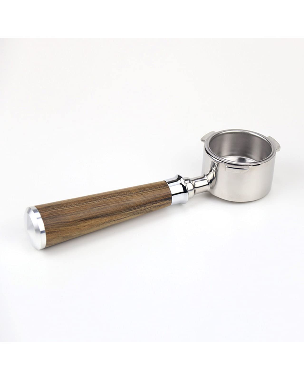 51mm Bottomless Portafilter for DeLonghi Espresso Machines - Wooden Handle Coffee Filter Basket Holder (Color: F) - Perfect for Home Baristas & Professional Espresso Brewing