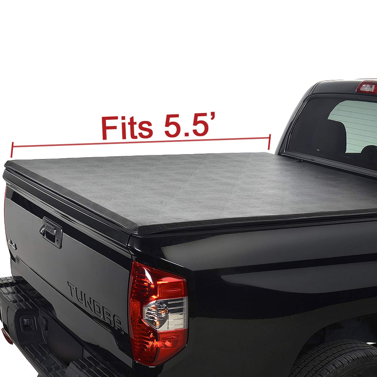 XXHY Soft Roll Up & Lock Truck Bed Tonneau Cover | 5.5ft Waterproof Pickup Truck Bed Cover for Ford F150, Chevy Silverado, Ram 1500 | Durable & Secure Cargo Protection for Camping, Road Trips & Work Hauling