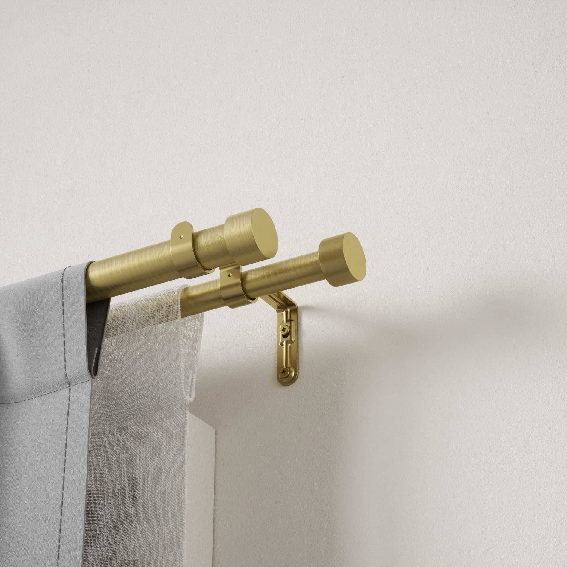 Premium Cappa Double Curtain Rod Set - Adjustable Tension Rod for Windows, Black & Nickel Finish - Perfect for Layered Drapes, Sheers, or Room Dividers