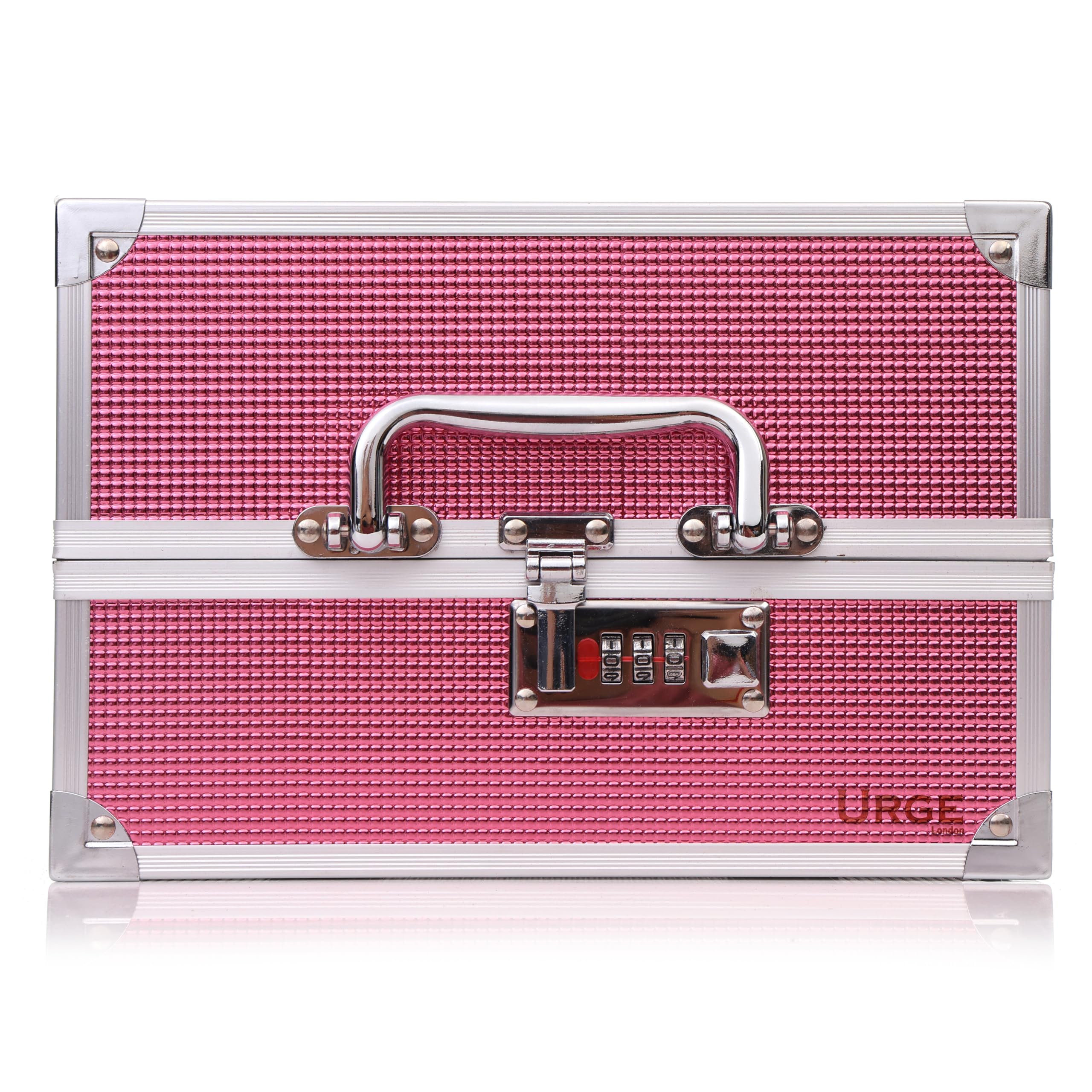Elegant URGE Vanity Box for Women - Portable Clip-and-Go Makeup Organizer with Brush Storage | Travel Cosmetic Case & Artist Makeup Bag | Perfect for Home, Travel & Professional Use (Pink)