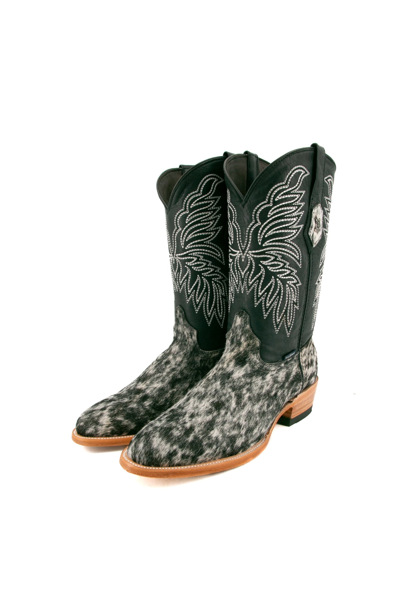 Authentic Men's Cowhide Cowboy Boots - Round Toe, Size 10.5 (BM18 Box) - Perfect for Western Rides, Country Music Festivals & Casual Wear