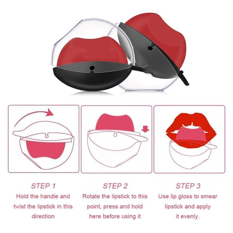 Korean Style Lip Shape Waterproof Matte Lipstick - Long Lasting Moisturizing Lip Tint, Non-Stick Cup Lip Gloss for All-Day Wear | Perfect for Parties, Dates, and Everyday Makeup