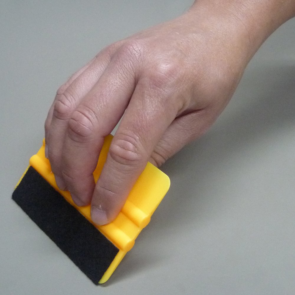 Yellow Felt Wrap Squeegee - Window & Car Cleaning Tool