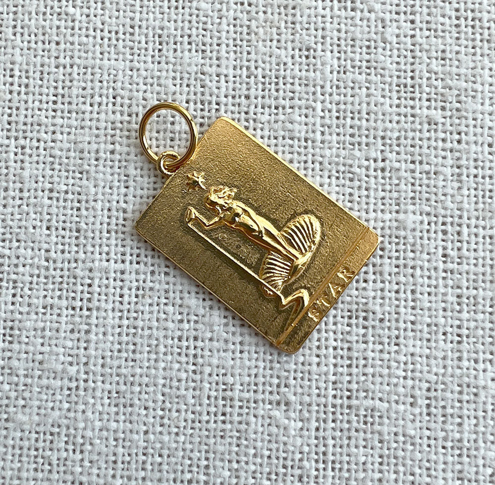 Gold Star Square Tarot Charm Pendant - Perfect for Spiritual Healing, Meditation & Witchcraft Jewelry Collection