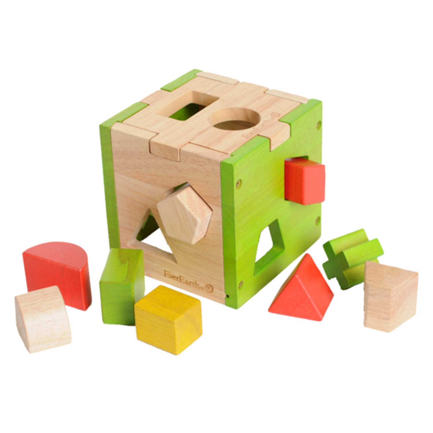 EverEarth Wooden Sorting & Stacking Blocks - 13-Piece Multicolor Educational Toy for Toddlers | Montessori Learning, Early Childhood Development, Gift for Kids Ages 1-3 Years | Perfect for Playtime, Classroom & Sensory Activities