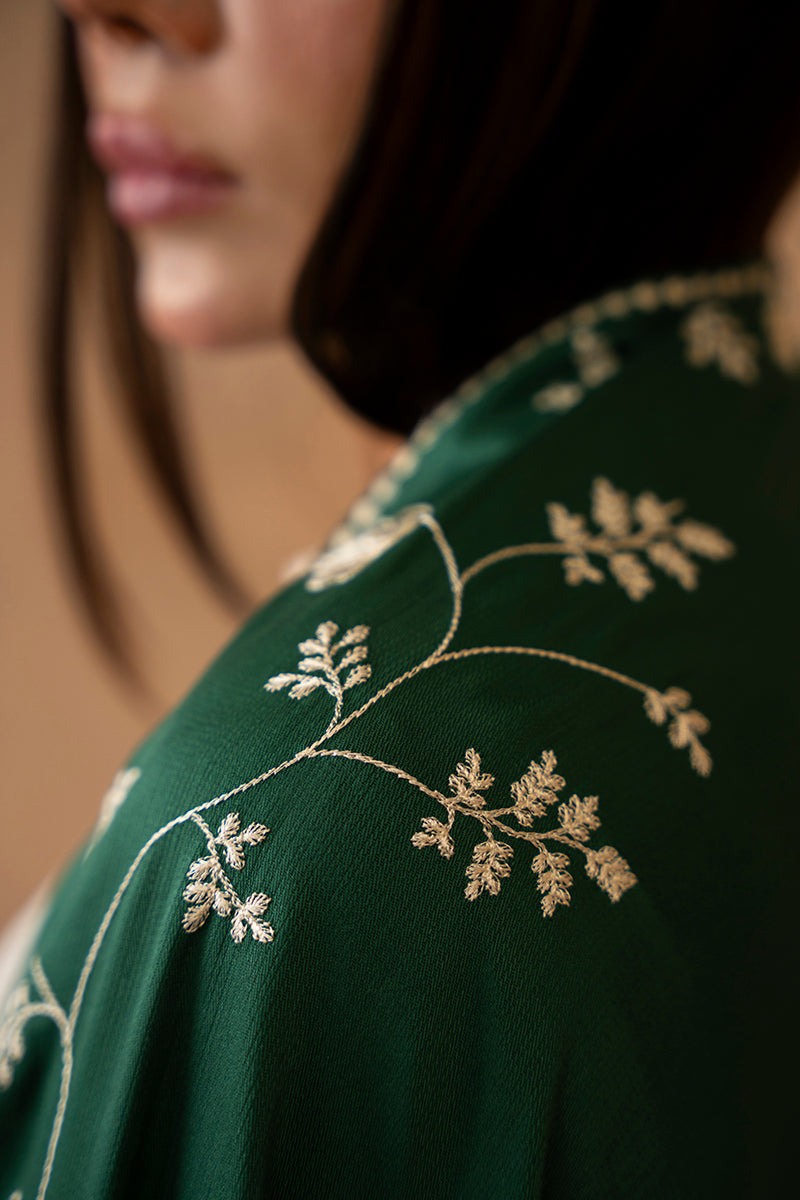 Leafy Embroidered Shawl - Elegant Floral Lace Wrap for Women, Perfect for Weddings, Parties & Evening Events