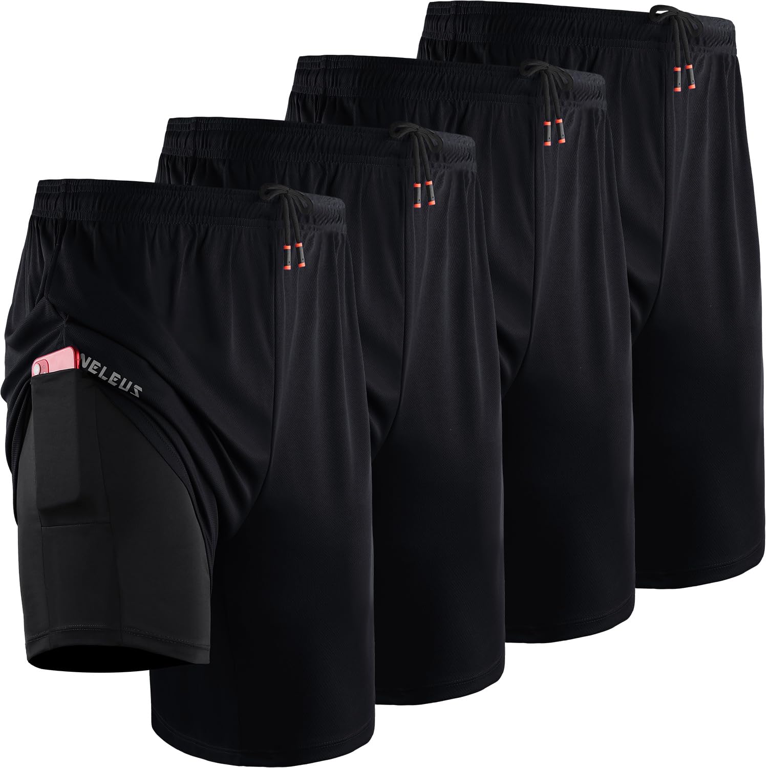 NELEUS 2-in-1 Men's Athletic Shorts with Pockets - 9 Inch Quick-Dry Workout Shorts with Built-in Liner - Perfect for Running, Gym & Outdoor Activities