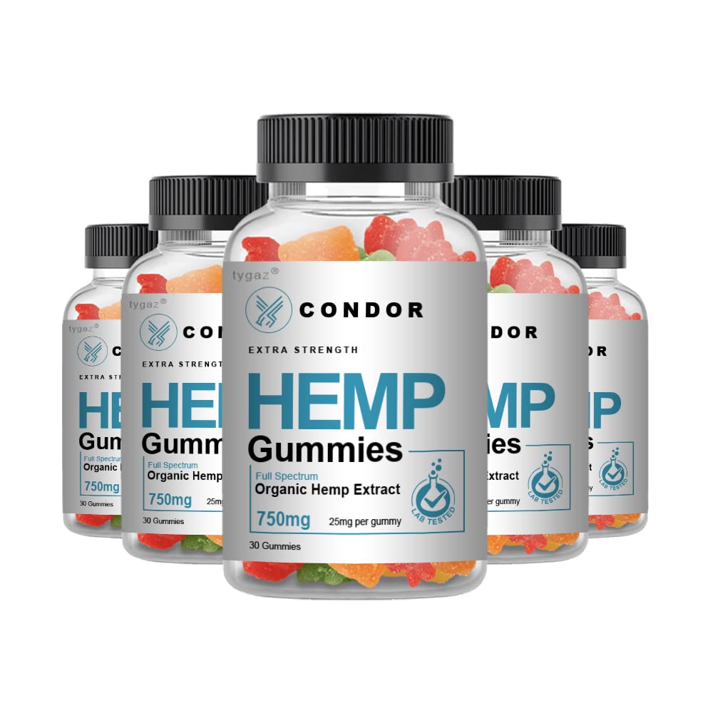 Condor Gummies - 5 Pack Assorted Flavors | Premium CBD Gummy Bears for Relaxation & Stress Relief | Perfect for Work, Travel & Daily Wellness