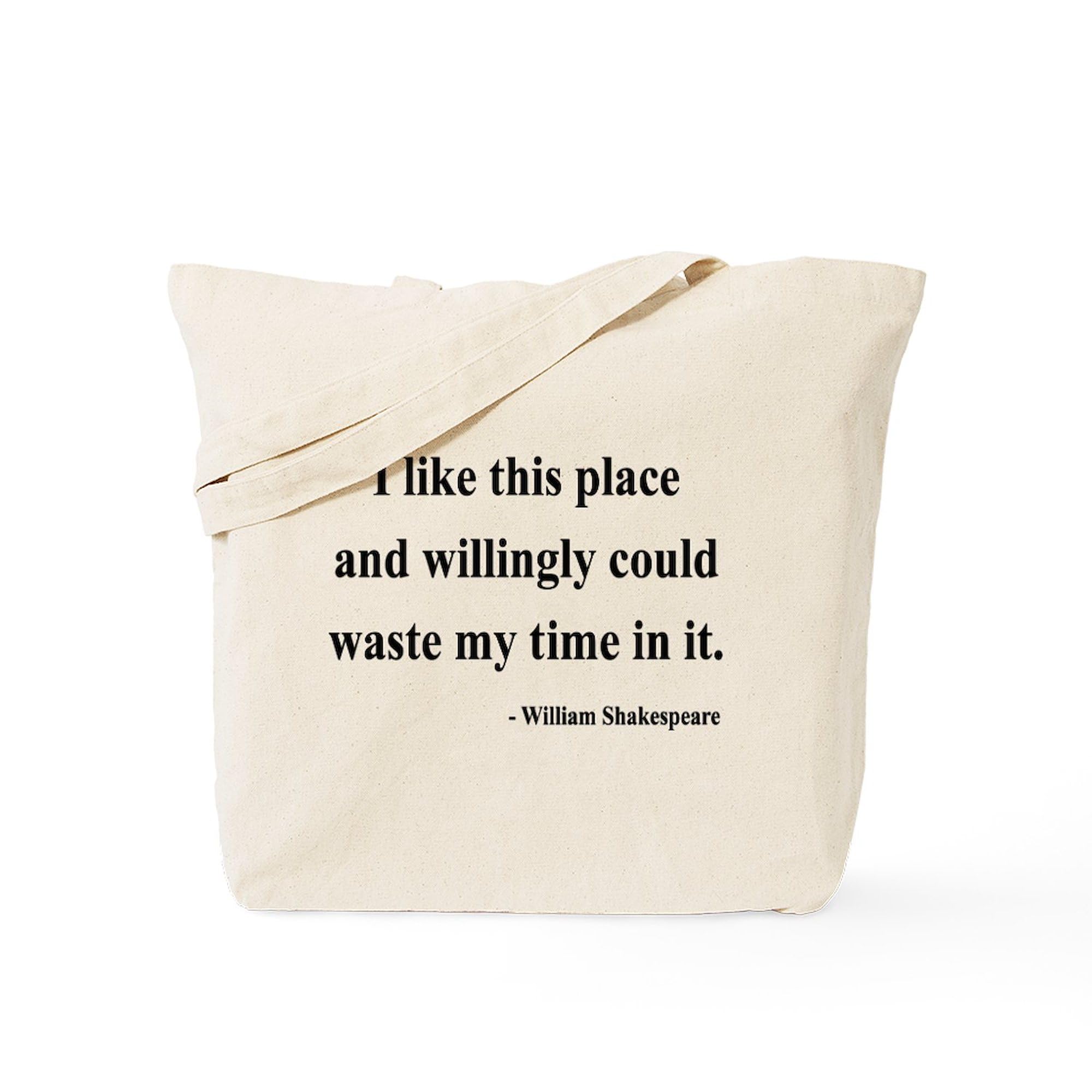 Shakespeare 15 Tote Bag - Natural Canvas Reusable Shopping Bag for Groceries, Books & Beach | Eco-Friendly Cotton Tote for School, Work & Travel