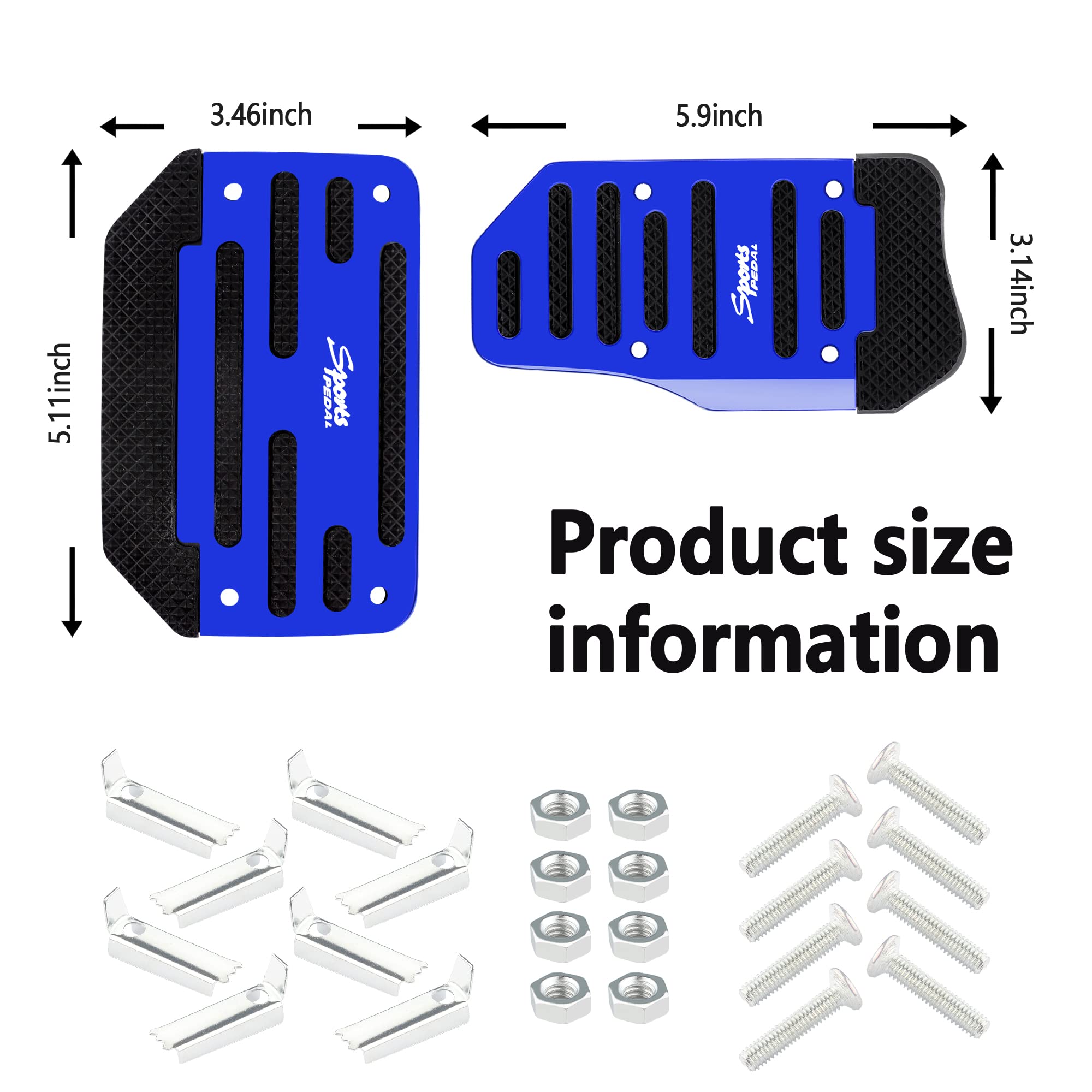 Non-Slip Auto Pedal Covers (2PCS) - Universal Car Safety Accessories for Sporty Decor