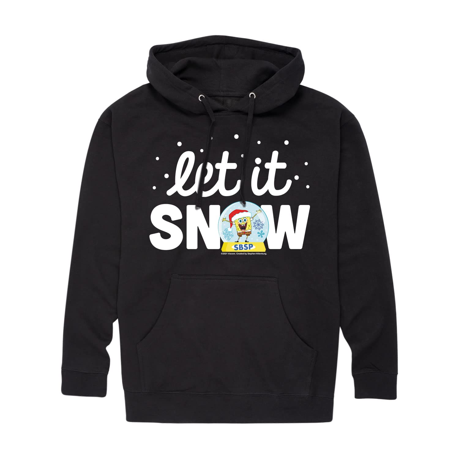 SpongeBob SquarePants Let It Snow Men's Hooded Fleece Sweatshirt | Warm Winter Pullover for Casual Wear & Outdoor Activities