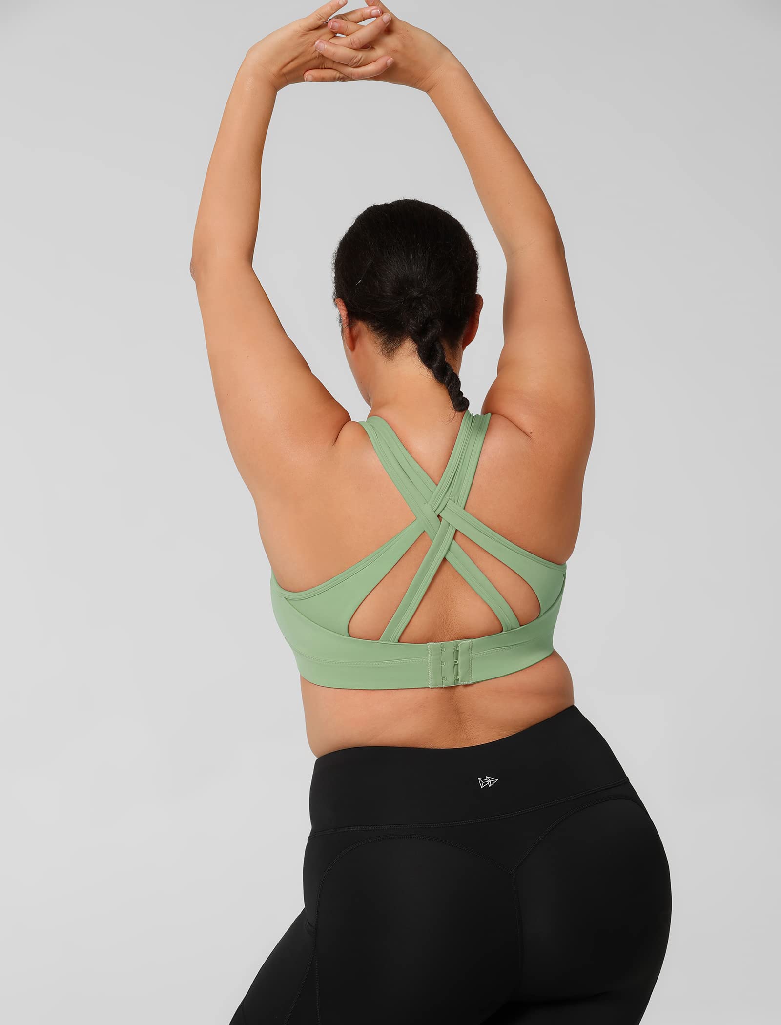 Yvette Women's High Impact Sports Bra - Criss Cross Back Supportive Running Bra for Plus Size - Perfect for Gym, Yoga & High-Intensity Workouts