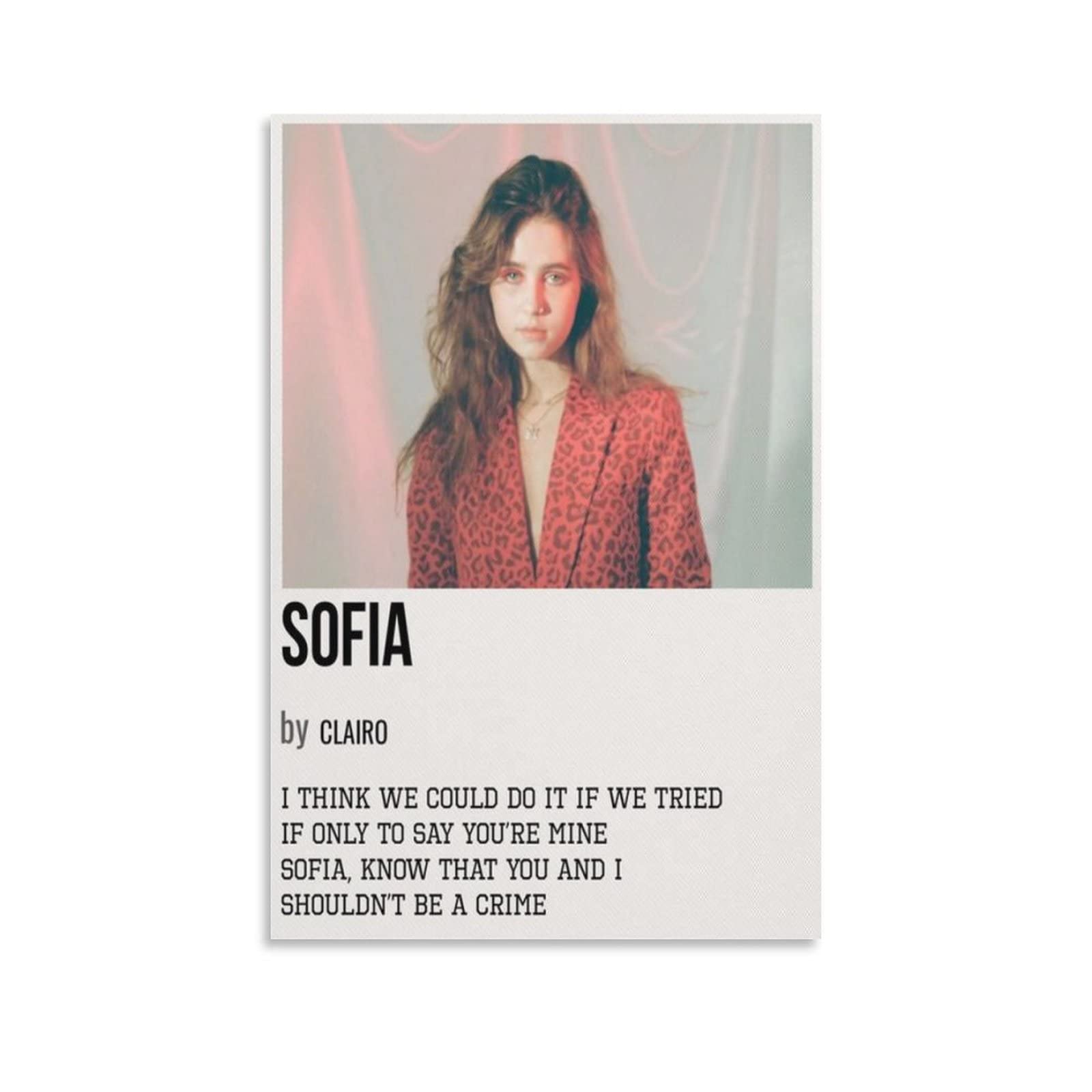 Clairo Sofia Canvas Poster - 16x24 Inch (40x60cm) Unframed Wall Art for Bedroom, Office & Sports Decor - Perfect Gift for Home & Landscape Lovers