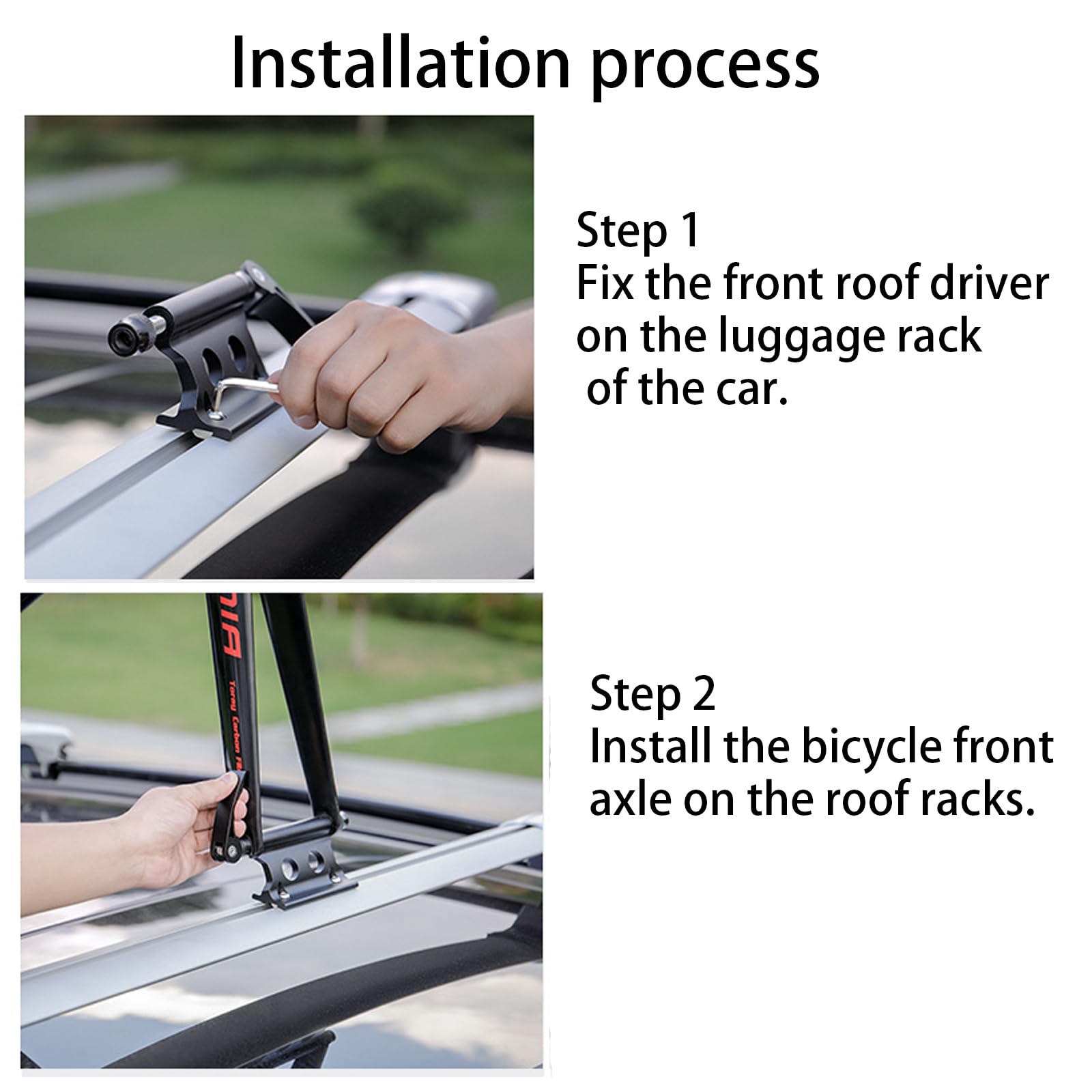 1pc Universal Quick Release Bike Fork Mount Rack - Black Roof & Trunk Carrier for Vehicles, Trucks, Pickups, Trailers & Vans | Secure Bike Transport for Road Trips & Outdoor Adventures