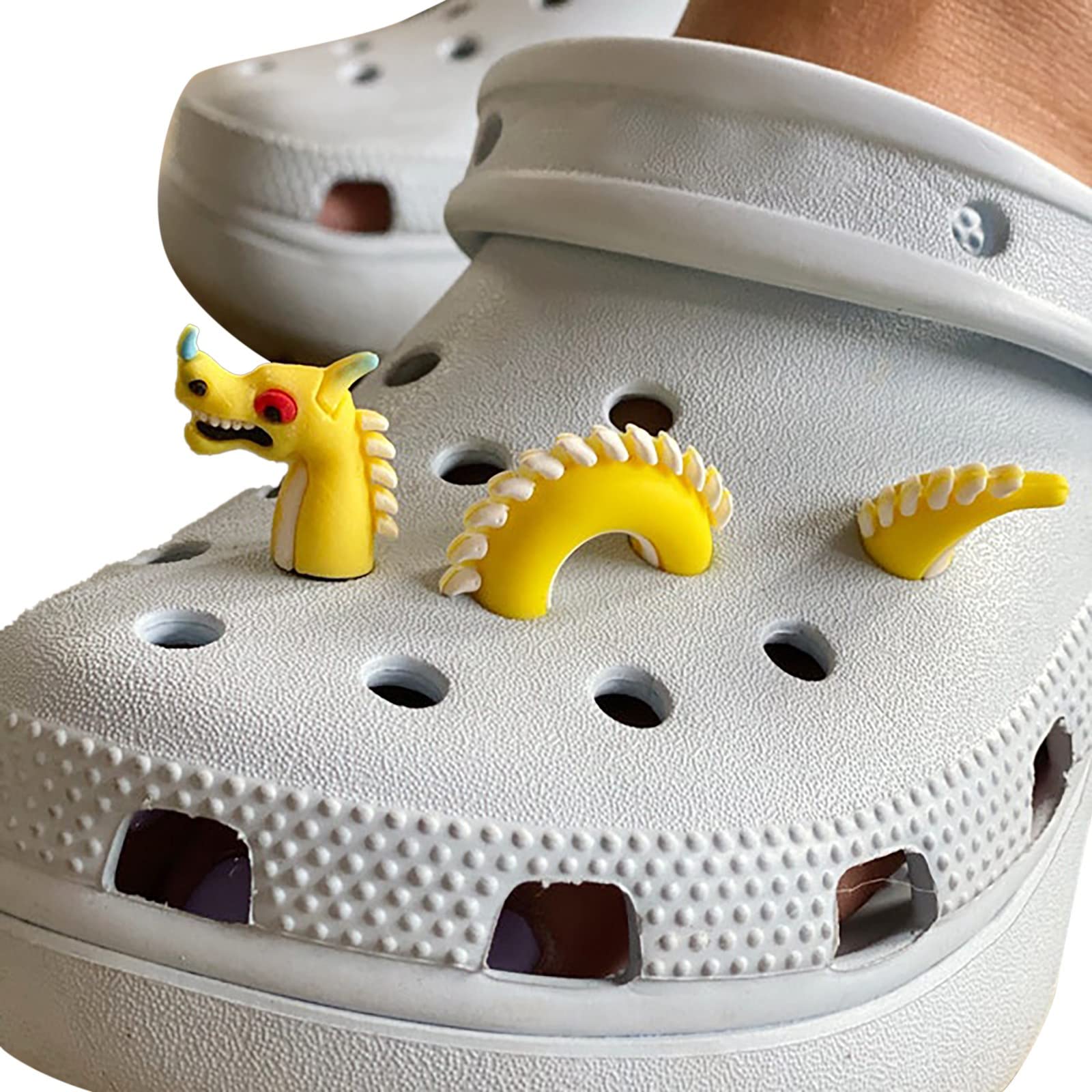 YSBZChu Cute Bamboo Shoe Charms - DIY PVC Shoe Flower Buckles for Hole Shoes | Fashion Shoe Accessories & Party Gifts (Yellow) | Perfect for Casual Wear, Parties & Fashion Outfits