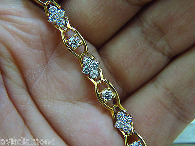 3.65 Carat Diamond Cluster Bracelet in 14K Gold - G VS Clarity, Excellent Cut & Secure Links | Elegant Jewelry for Weddings, Anniversaries & Special Occasions