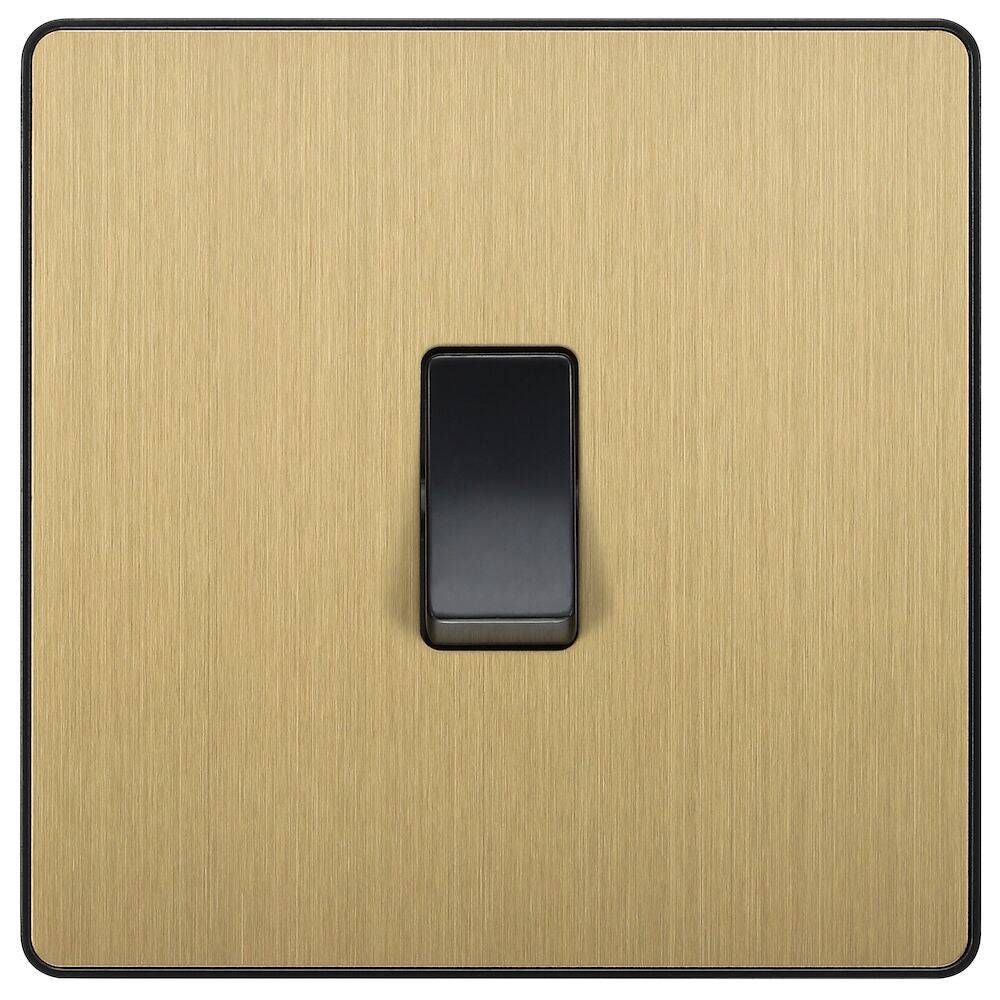 BG Evolve Satin Brass 1 Gang 2 Way Light Switch PCDSB12B - Perfect for Modern Home Lighting Control and Smart Home Integration