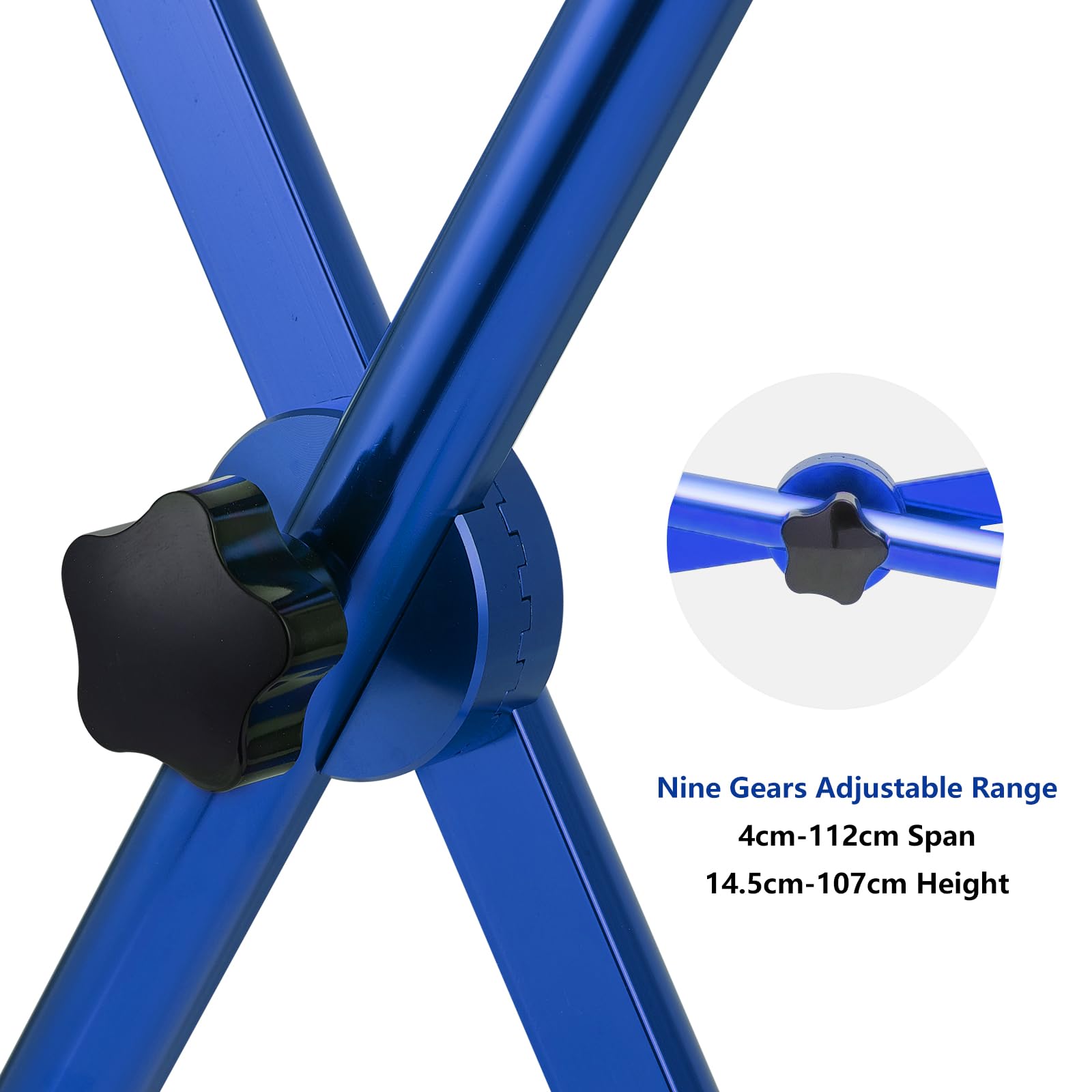 FMS RC Airplane Stand V2 - Model Airplane Display Holder & Work Stand for RC Planes (Blue) - Perfect for RC Hobbyists, Repair & Maintenance, and Airplane Storage