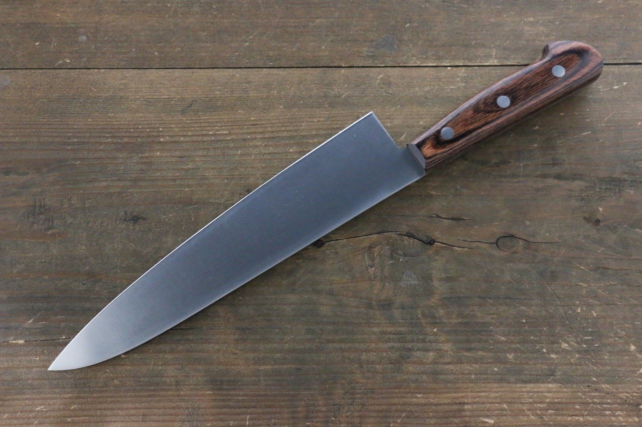 Premium Iseya Molybdenum Gyuto 210mm Japanese Chef Knife with Mahogany Handle - Professional Kitchen Tool for Slicing, Dicing & Meat Cutting
