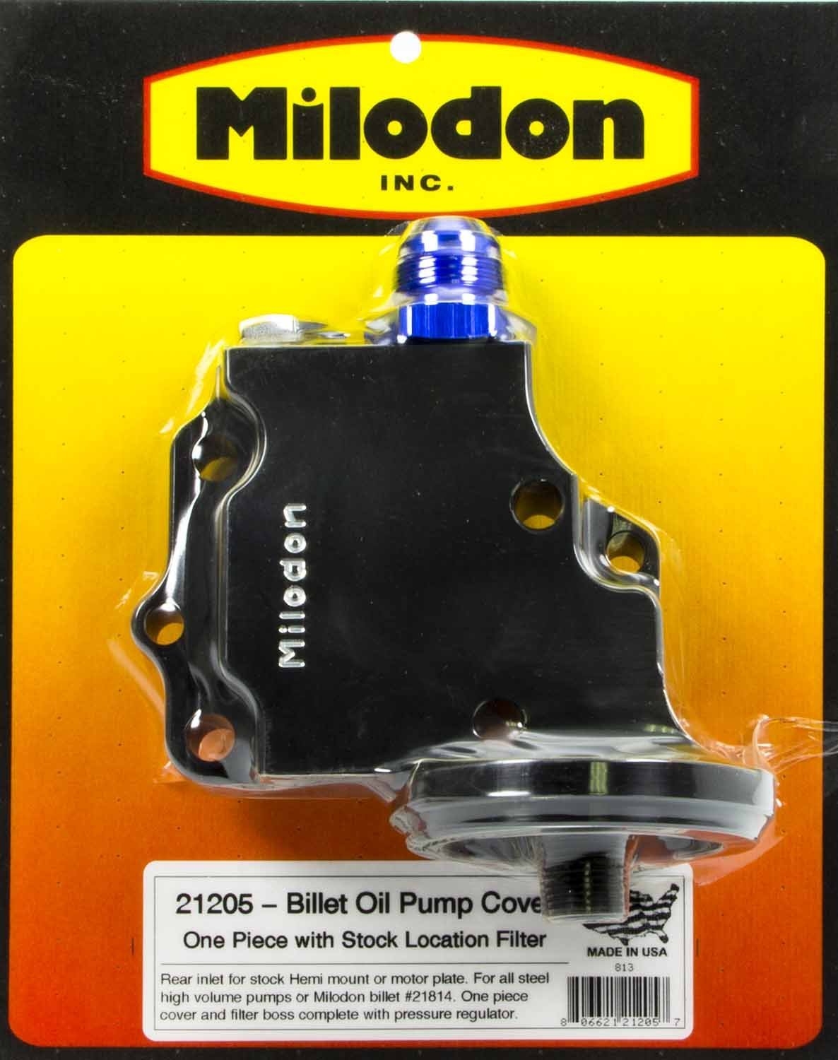 Milodon 21205 Billet Aluminum Oil Pump Cover - High Performance Engine Protection for Racing, Hot Rods & Classic Cars