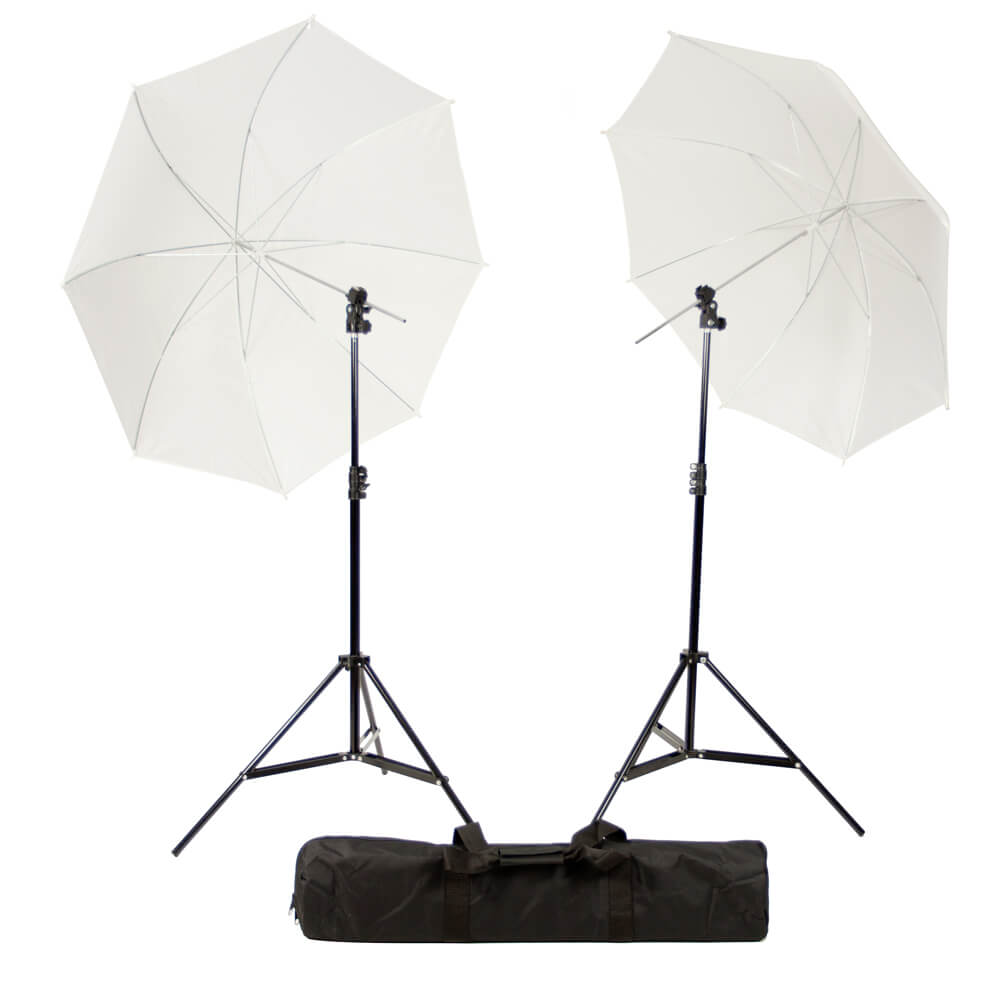 Professional Studio Twin Translucent White Speedlite Umbrella with Hotshoe Adapter - Perfect for Photography, Portrait Shoots & Lighting Control