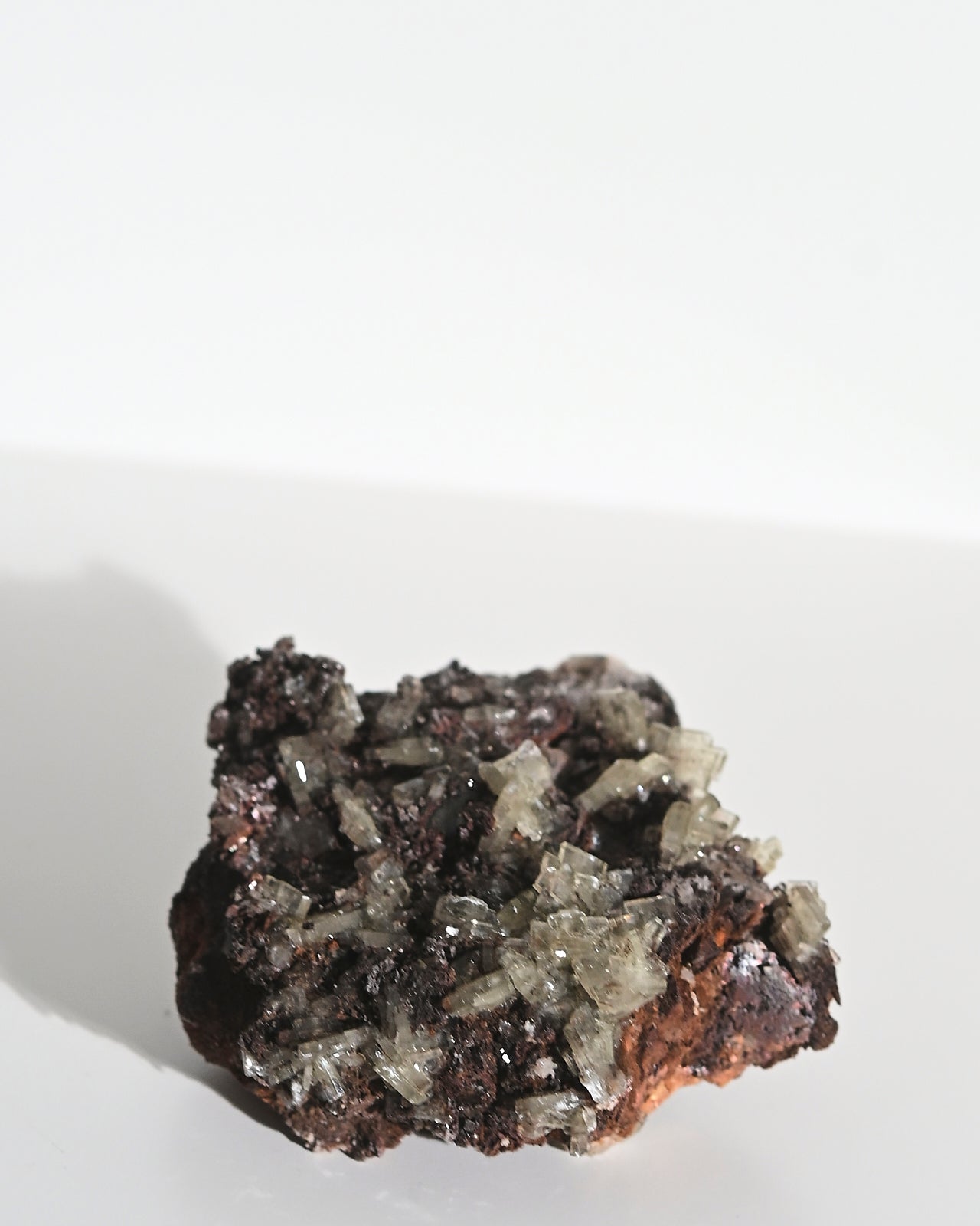 Natural Moroccan Crystalline Barite with Garnet Specimen - Mineral Collection, Healing Crystal, Home Decor & Gift Idea for Rock Enthusiasts