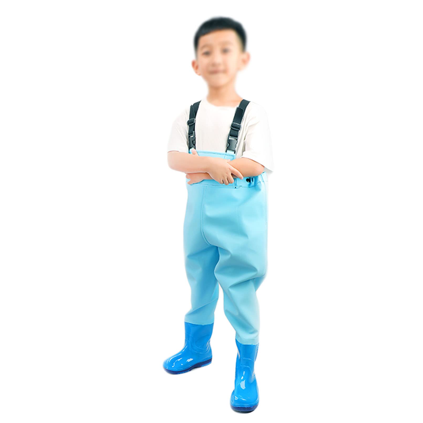 **Kids Waterproof Fishing Waders with Non-Slip Boots - Blue, Size 32EU - Ideal for Water Play, Sand Play, and Outdoor Adventures**