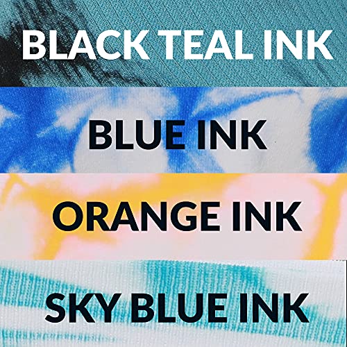 Ink Black Teal + Ink Blue + Ink Skyblue + Ink Orange ( 4 Pair)