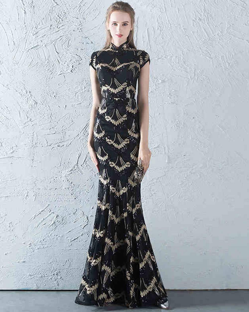 SOLOVEDRESS Women's Mermaid Evening Prom Dress - Elegant High Neck Wedding Party Gown for Bridesmaids & Formal Events | Perfect for Prom, Homecoming, Cocktail Parties & Special Occasions