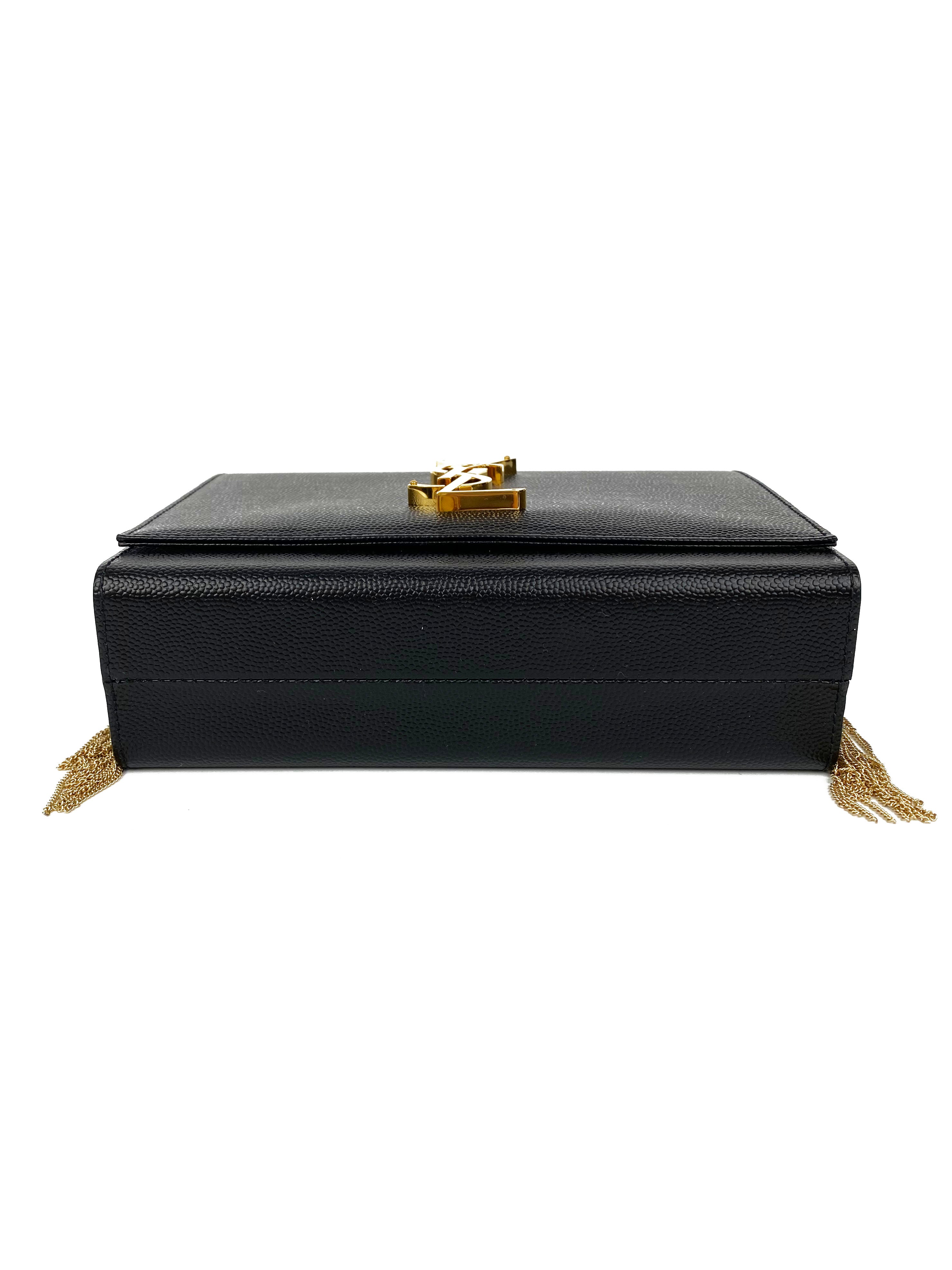 Saint Laurent Small Black Kate Box Bag with Side Tassels - Luxury Crossbody Purse for Women, Perfect for Evening Parties, Date Nights & Special Occasions