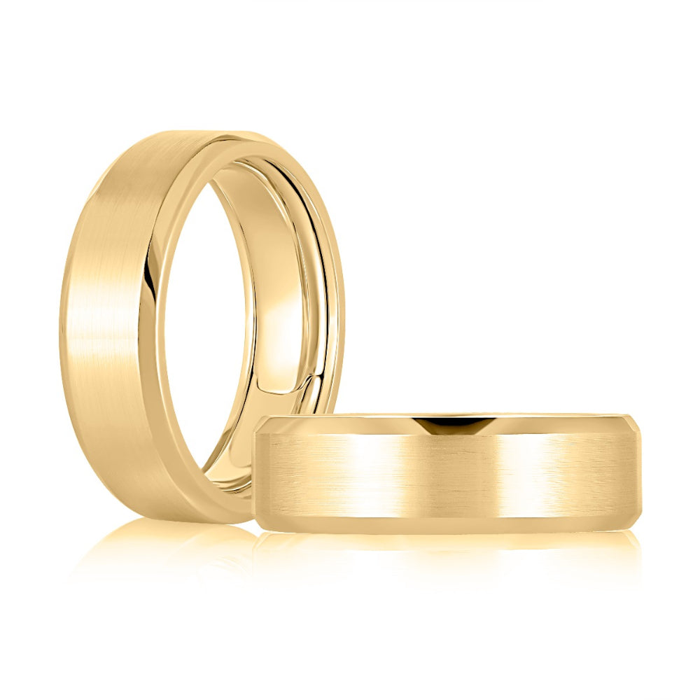 A. Jaffe Men's 14k Yellow Gold 7mm Wedding Band Ring - Classic Comfort Fit for Everyday Wear & Special Occasions