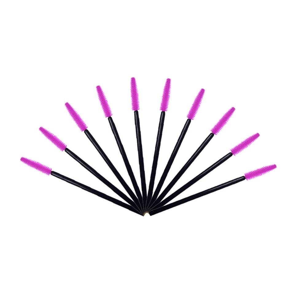 10/50Pcs Disposable Makeup Brushes Set - Eyelash Extension Wands, False Eyelash Applicators & Eyebrow Brushes for Professional Salon & Home Use (10PCS RS Handle Color) - Perfect for Lash Extensions, Makeup Artists & DIY Beauty