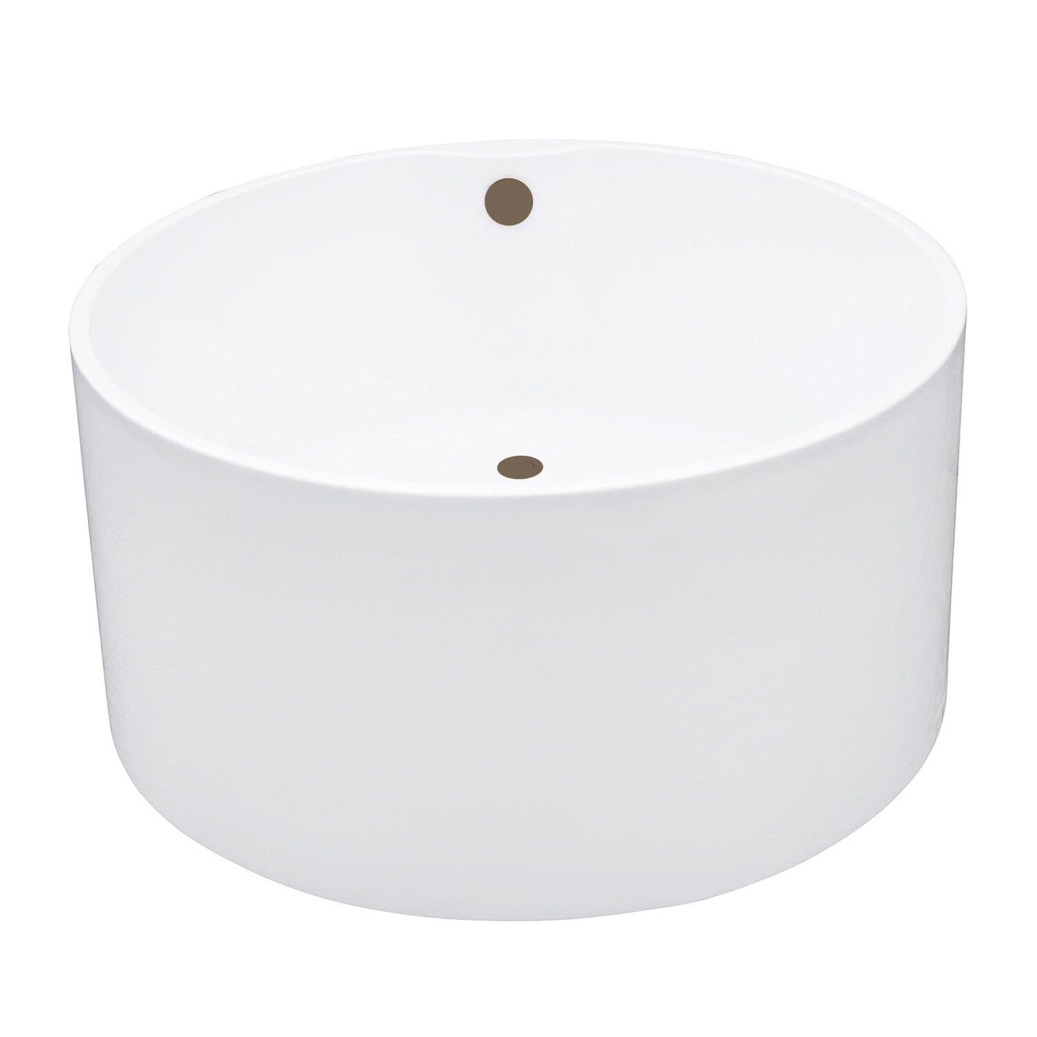 Aqua Eden 45 Inch Acrylic Round Double Ended Freestanding Bathtub with Overflow Drain - Modern Soaking Tub for Spa-Like Relaxation in Bathroom or Master Suite