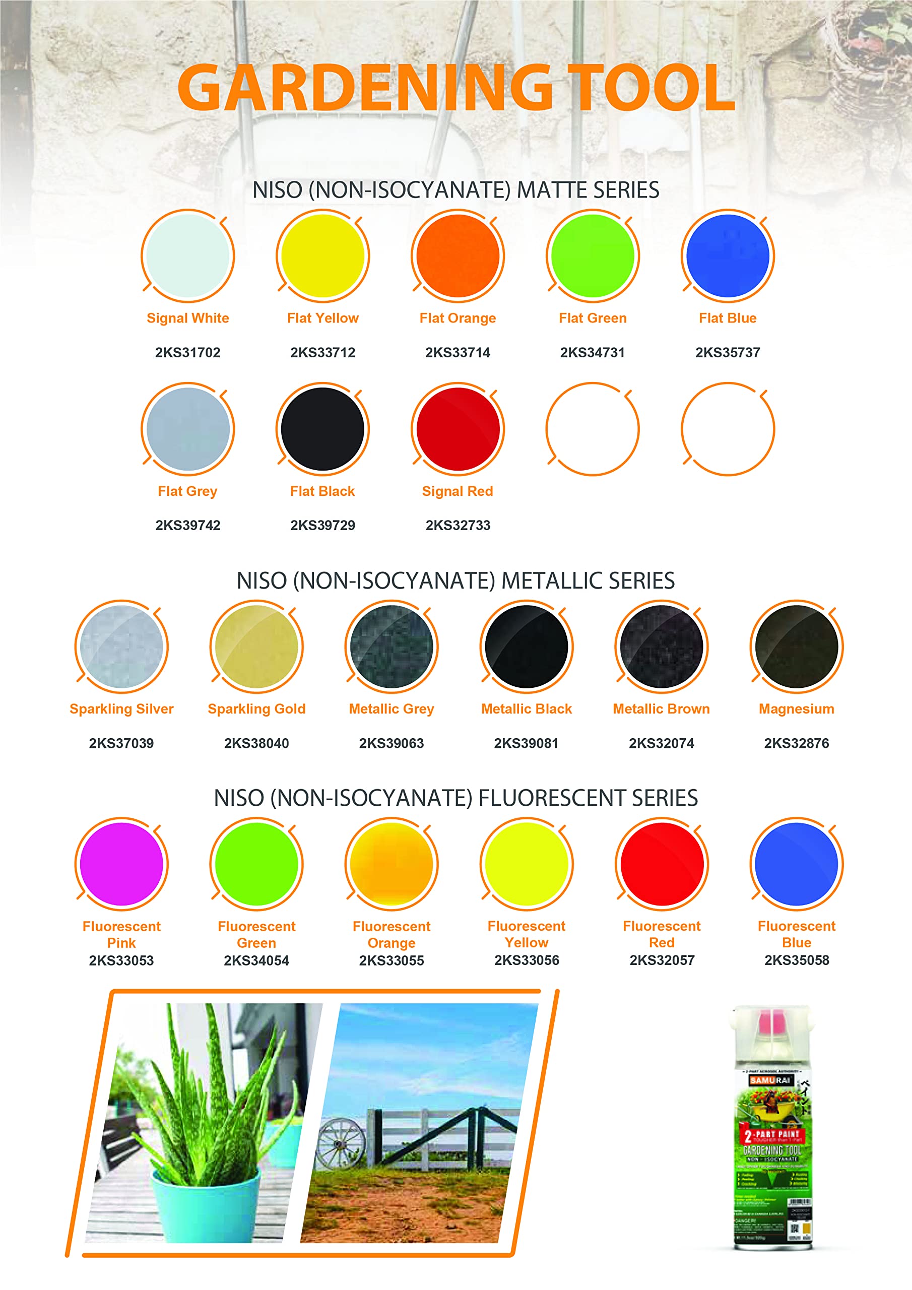 UV & Rust Resistant SAMURAI NISO (Non-Isocyanate) Spray Paint for Gardening Tools - 11.3 oz (6-Pack, Green) | Durable Protective Coating for Outdoor Equipment, Metal Furniture & DIY Projects