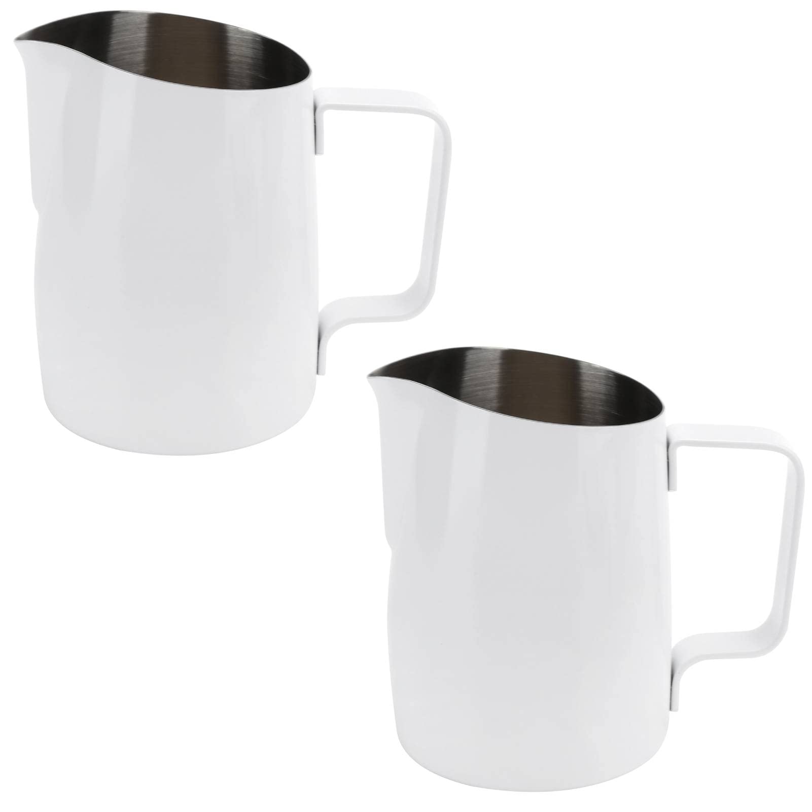 2 Pcs Stainless Steel Milk Frothing Pitcher 420ml - Barista Coffee Frother Jug for Latte Art, Cappuccino & Hot Chocolate - Perfect for Home & Cafe Use