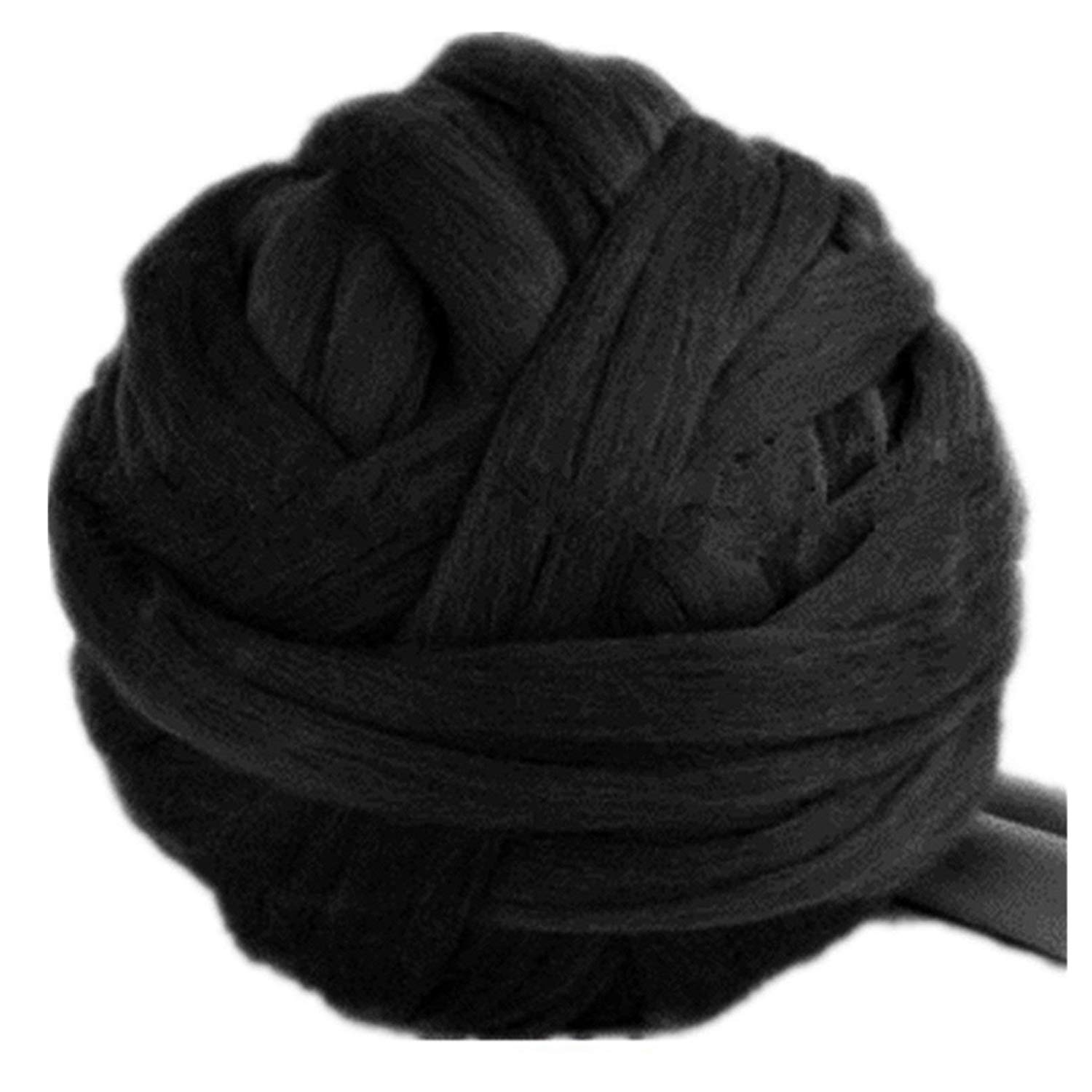Clootess Bulky Chunky Yarn - 5 lbs (2.26 kg) Thick Roving Wool for Hand Knitting, DIY Projects, Sofa & Bed Throw Blankets - Perfect for Cozy Winter Crafts & Home Decor (Black)