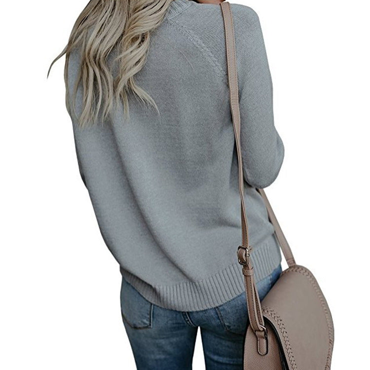 Women's Love Printed Pullover Sweater - Solid Color Knit Sweatshirt for Spring & Fall | Valentine's Day Gift | Casual Wear & Date Night Outfits