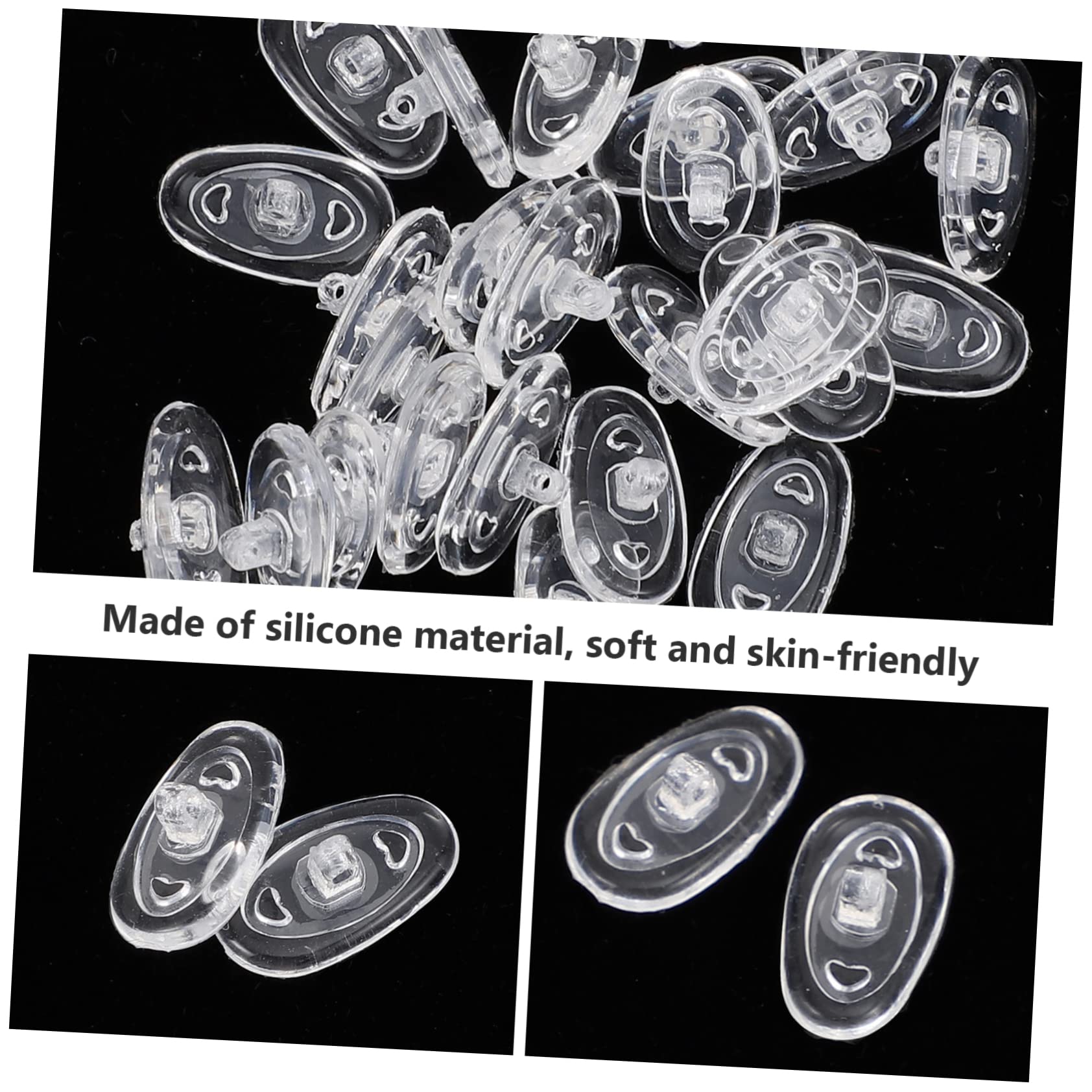 300 Pairs Soft Silicone Nose Pads & Anti-Slip Glasses Ear Hooks - Comfortable Eyewear Accessories for Reading, Computer Use and Daily Wear (White)