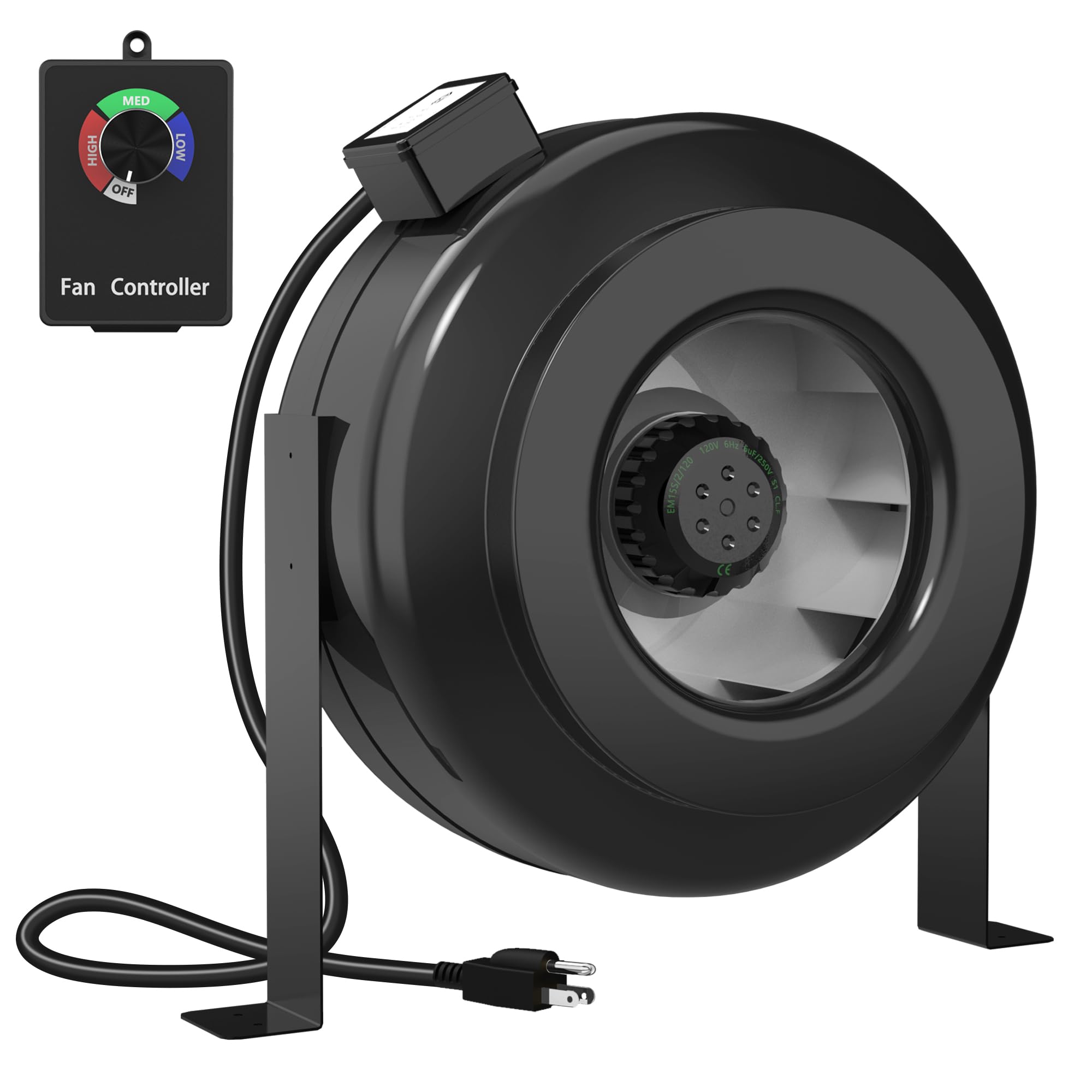 12 Inch High CFM Inline Duct Fan - 942 CFM Ventilation Fan for Grow Tents, Hydroponics, Indoor Gardens | Durable NSK/SKF Bearings | Perfect for Greenhouse, Basement & Commercial Grow Room Air Circulation (Speed Controller Sold Separately)