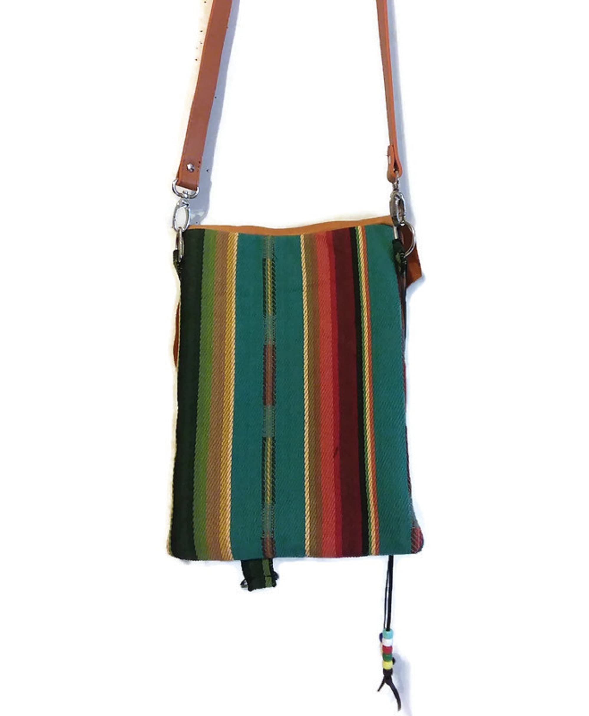 Authentic Native American Style Crossbody Bag - Southwest Blue Tribal Print Handbag for Women | Perfect for Festivals, Travel & Boho Fashion