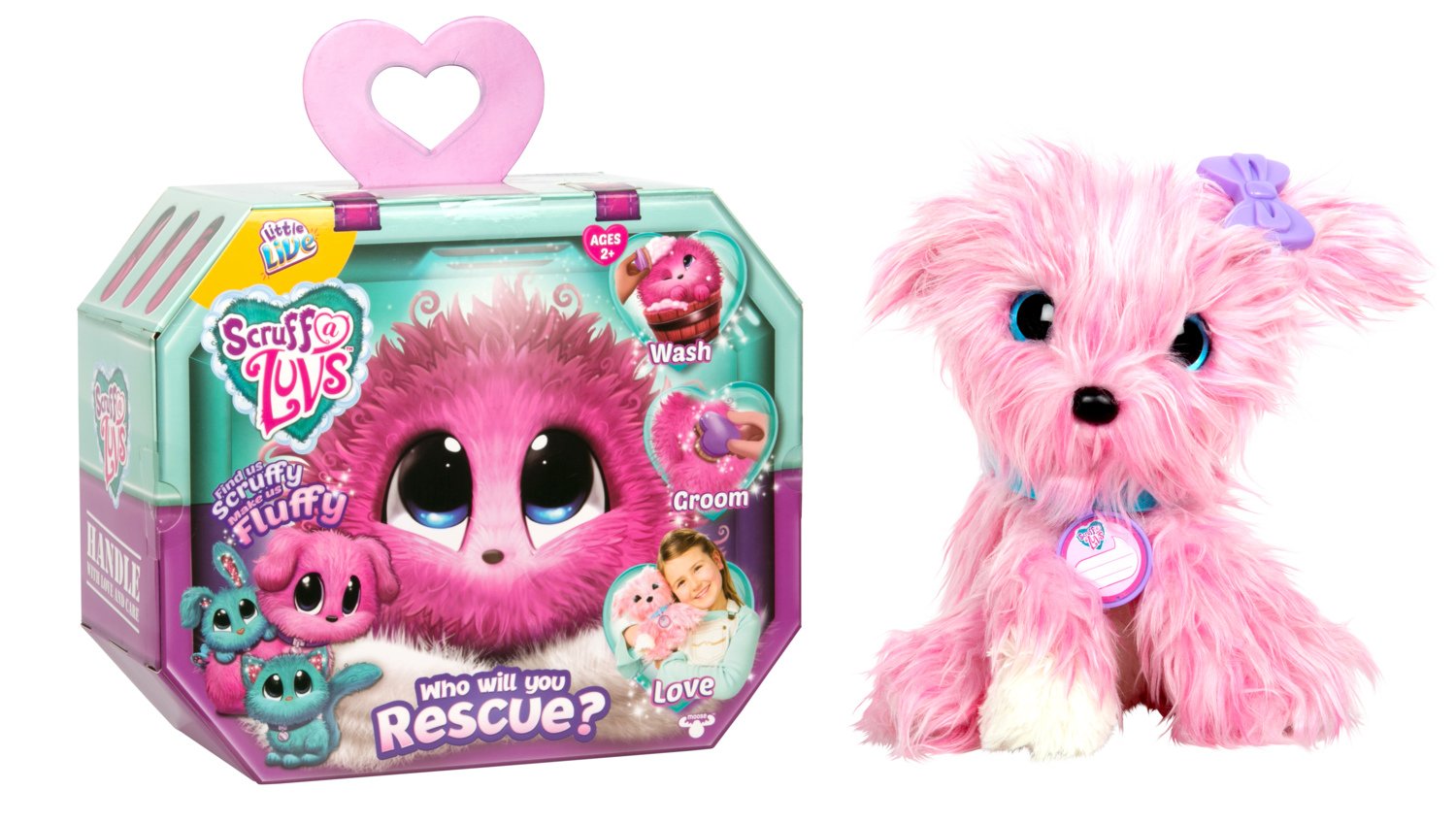 Little Live Scruff-A-Luvs Plush Mystery Rescue Pet Toy - Interactive Stuffed Animal for Kids (Pink) | Perfect Gift for Birthday & Pretend Play