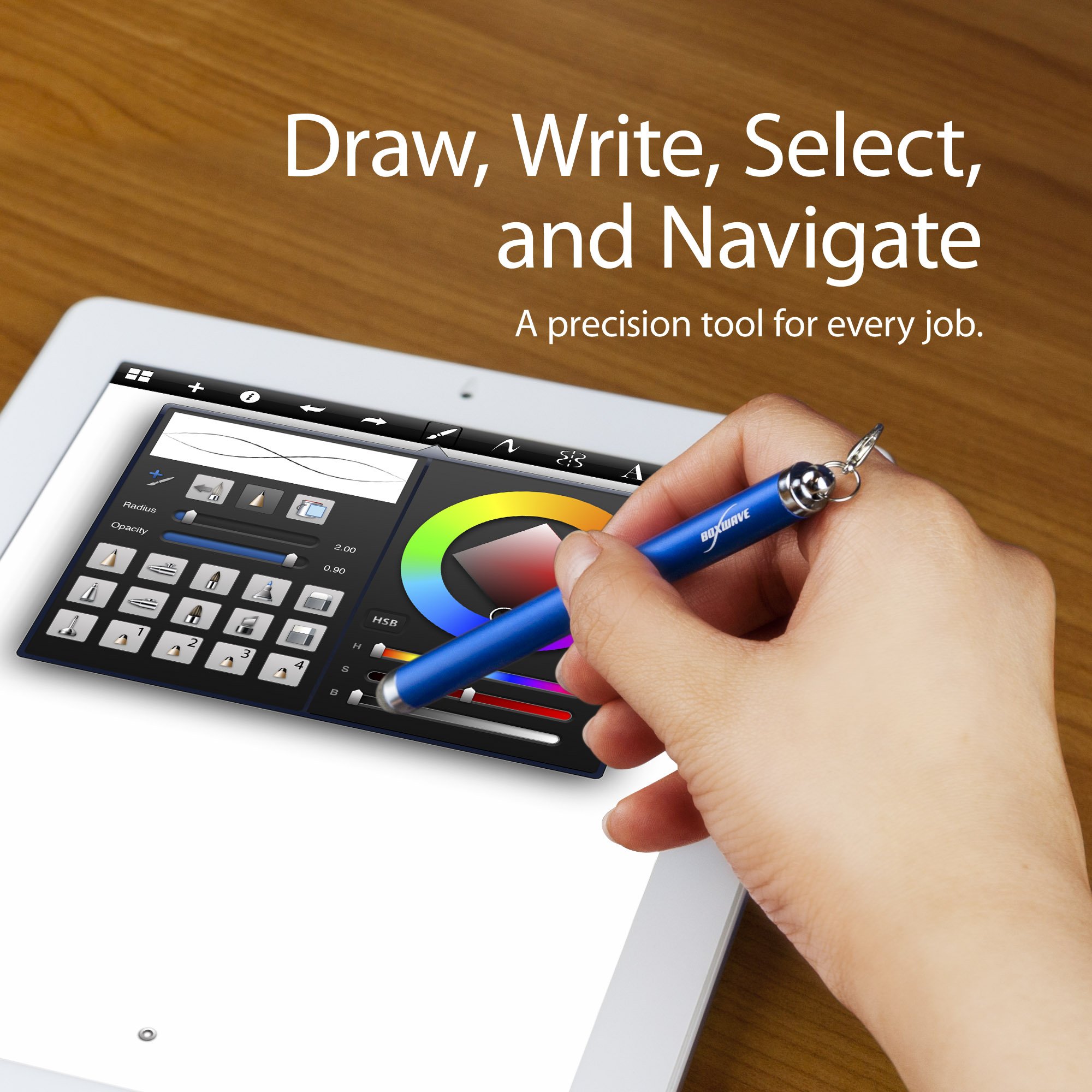 BoxWave EverTouch Capacitive Stylus Pen - Fiber Tip Stylus Compatible with Anyware PhoneBook (Jet Black) | Perfect for Note-Taking, Drawing & Touchscreen Devices