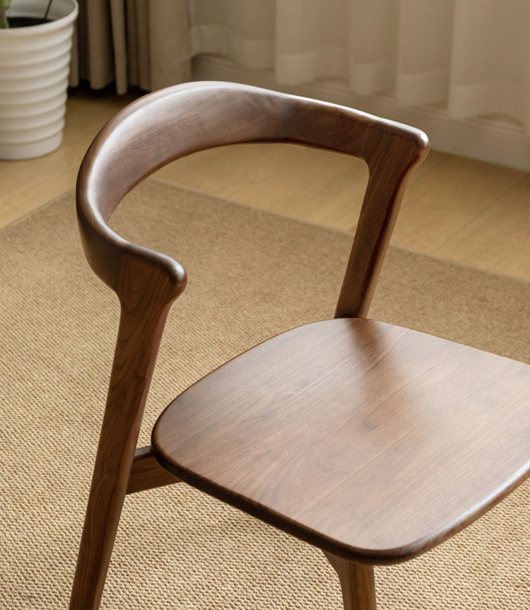 Premium Black Walnut & Ash Solid Wood Dining Chair - Handcrafted Modern Farmhouse Style for Kitchen, Dining Room & Home Decor
