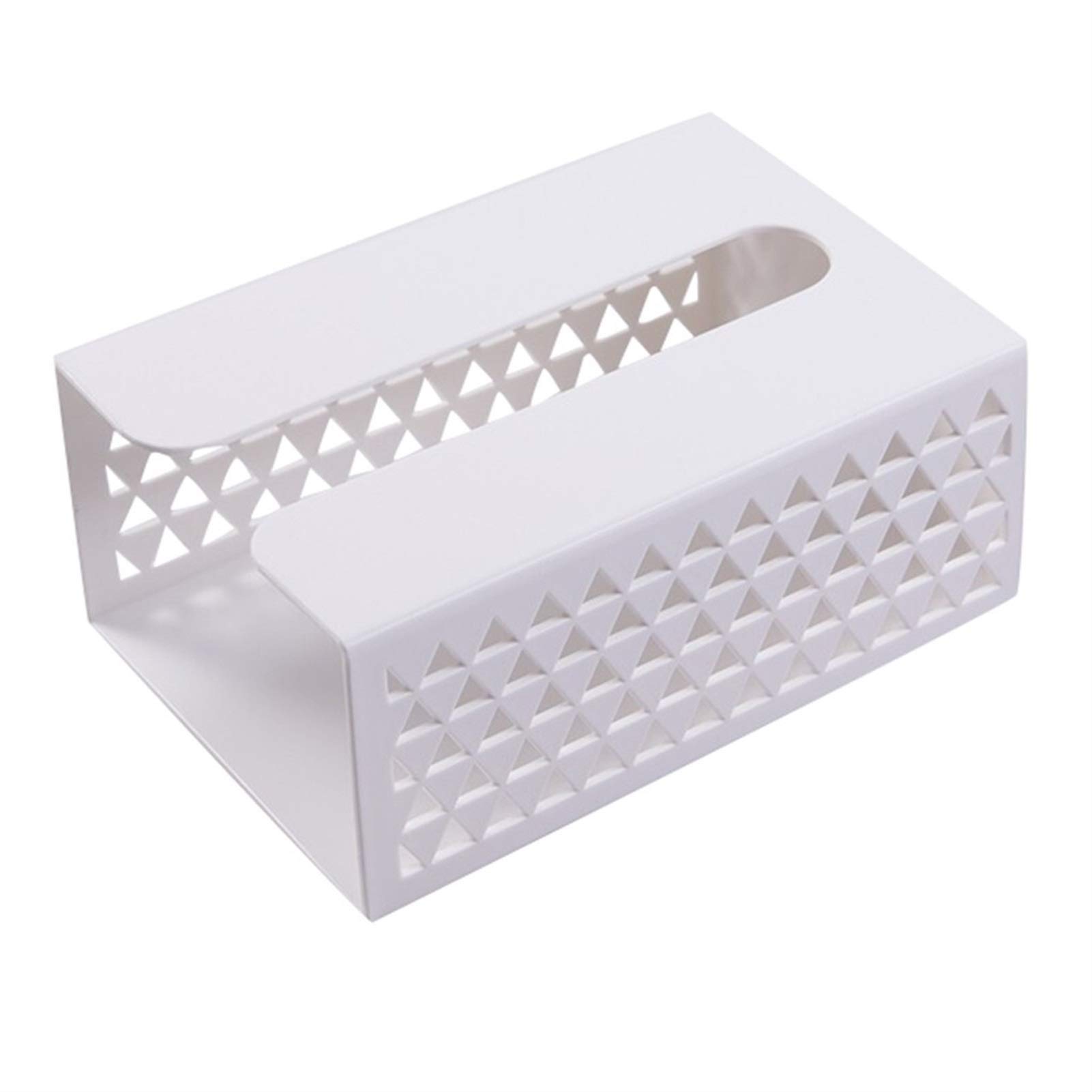 Self-Adhesive Wall Mounted Tissue Box Cover - White, Punch-Free Toilet Paper Holder for Kitchen & Bathroom | Space-Saving Napkin Organizer for Home, Office, RV (Easy Installation, No Drilling Required)